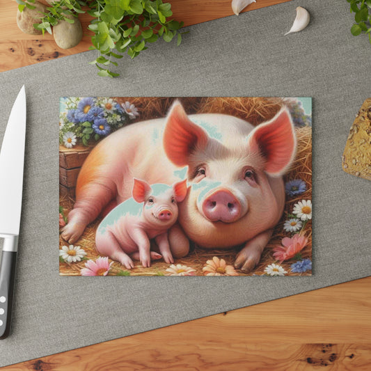 Tabla de cortar de cerdo, amantes de los animales, decoración de granja, accesorios de cocina, regalo único, tabla de charcutería, tabla de cortar personalizada, cocinas de cerdo