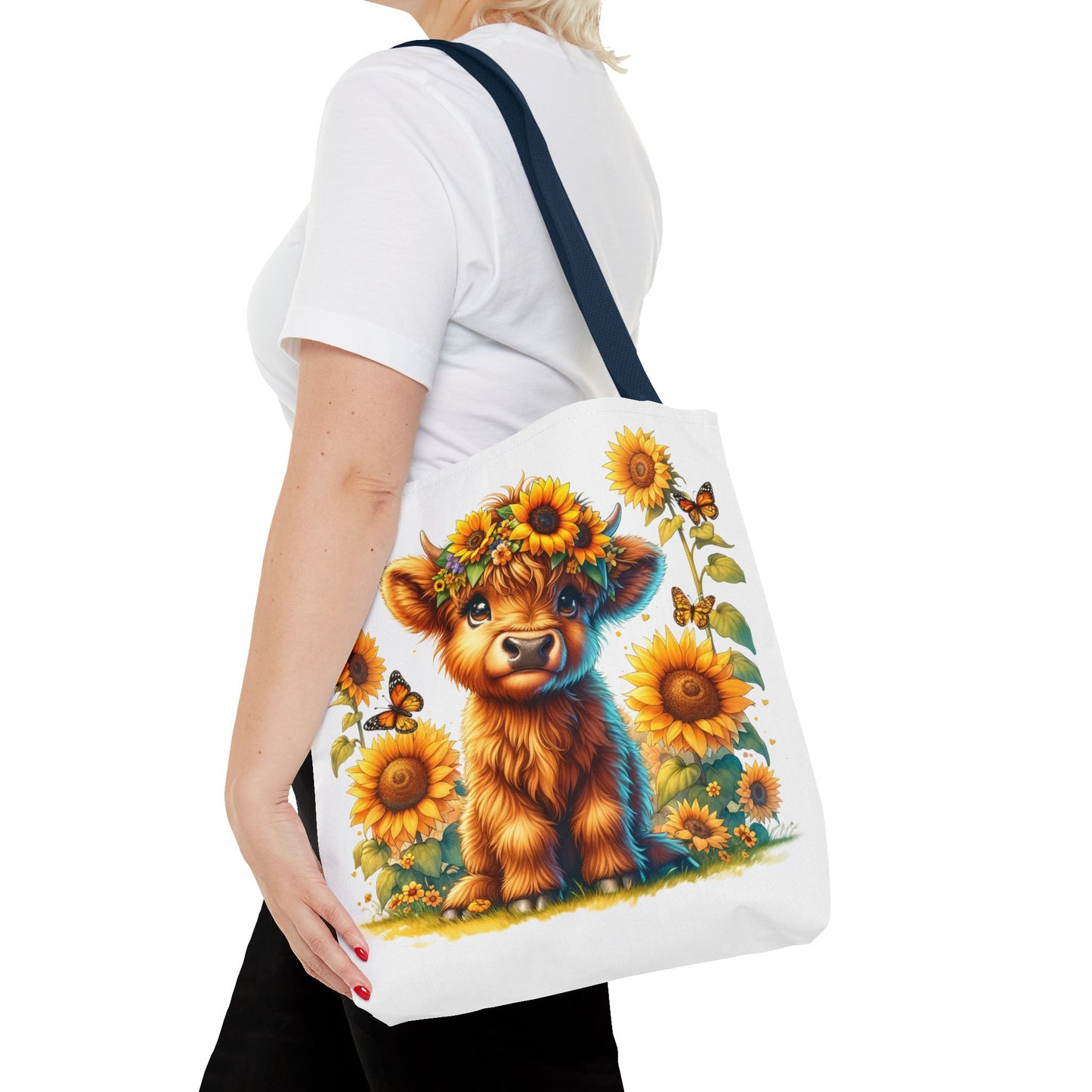 Bolsa de mano de vaca de las Tierras Altas: estética rústica de granja, bolsa de compras reutilizable con un toque rústico y chic, regalo inspirado en la naturaleza para amantes de los animales.