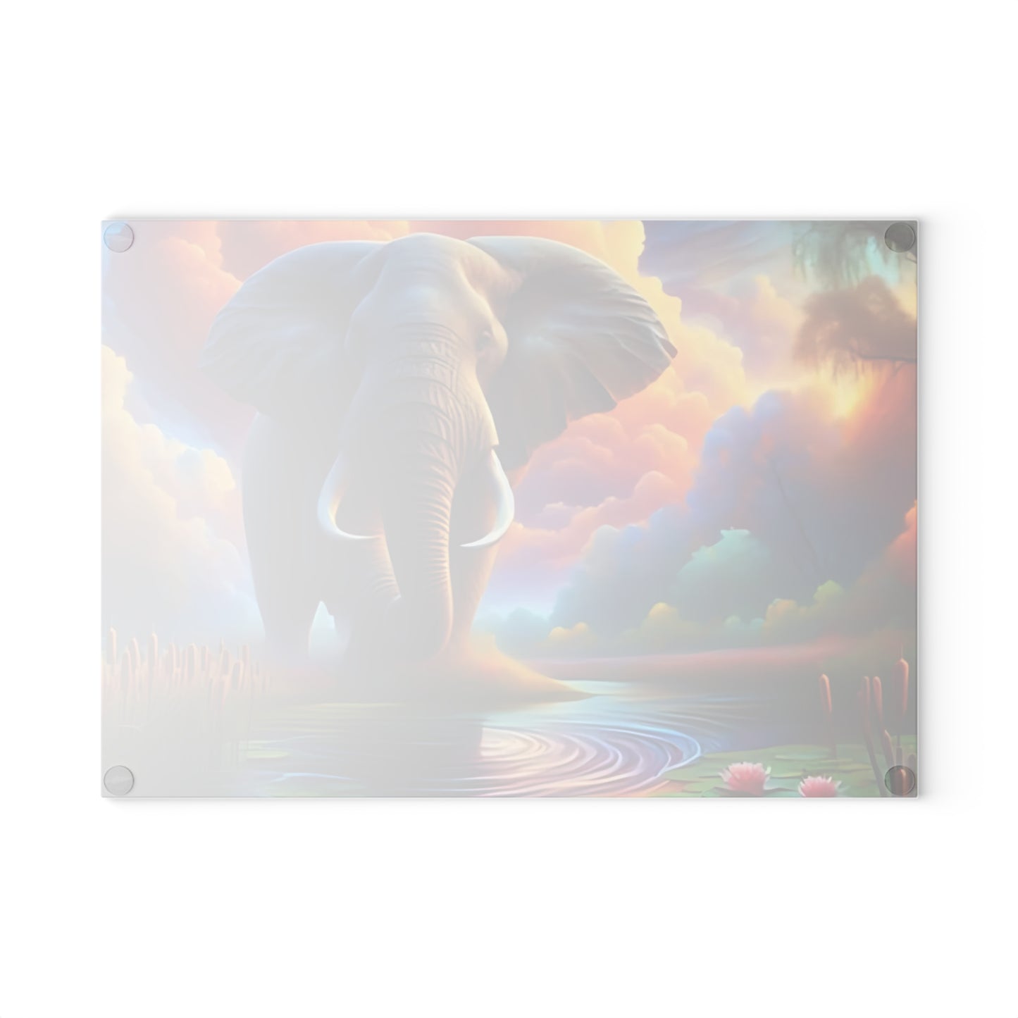 Elephant Tempered Glass Cutting Board