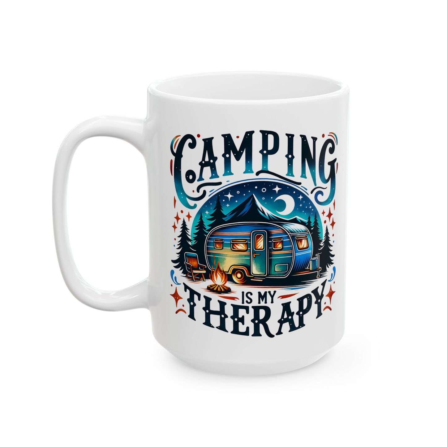 🏕️ Camping Is My Therapy – Travel Mug for Outdoor Lovers 🌲