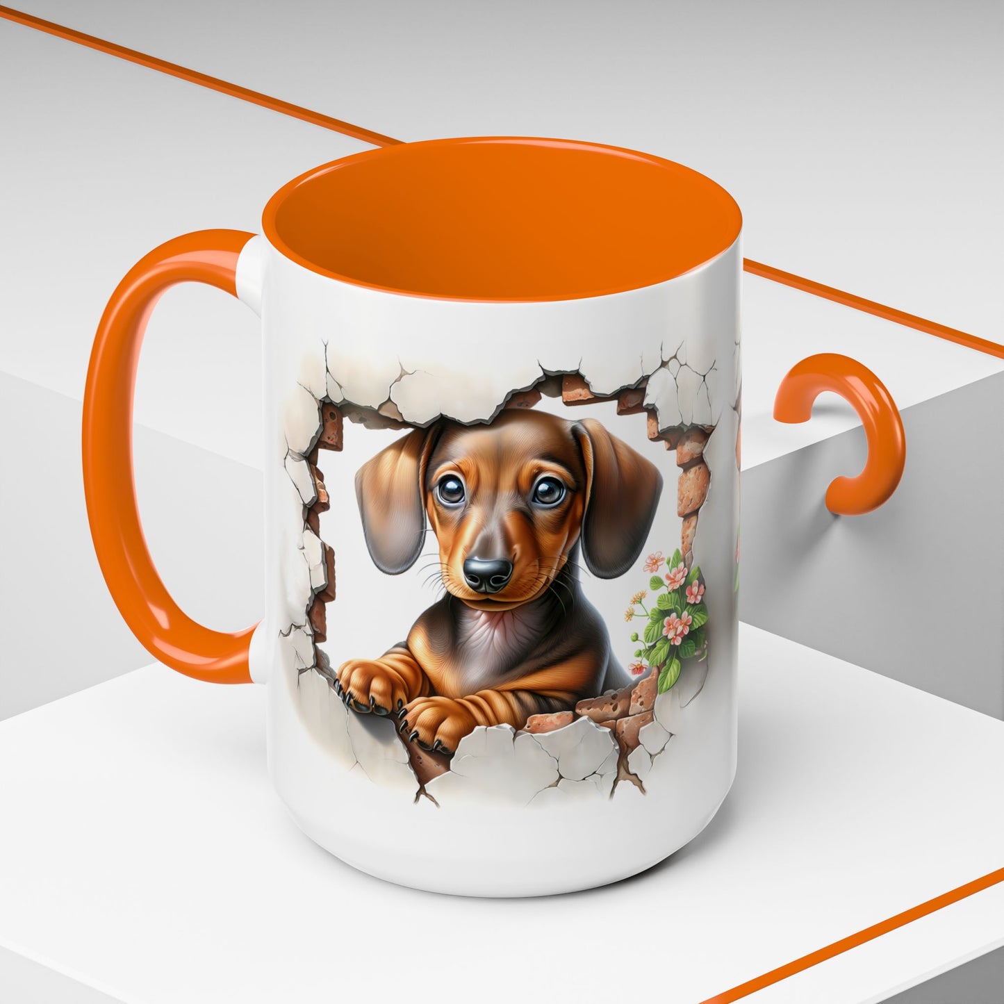 🐾🌭 Dachshund Puppy Accent Mug – Adorable Doxie Coffee Cup ☕❤️