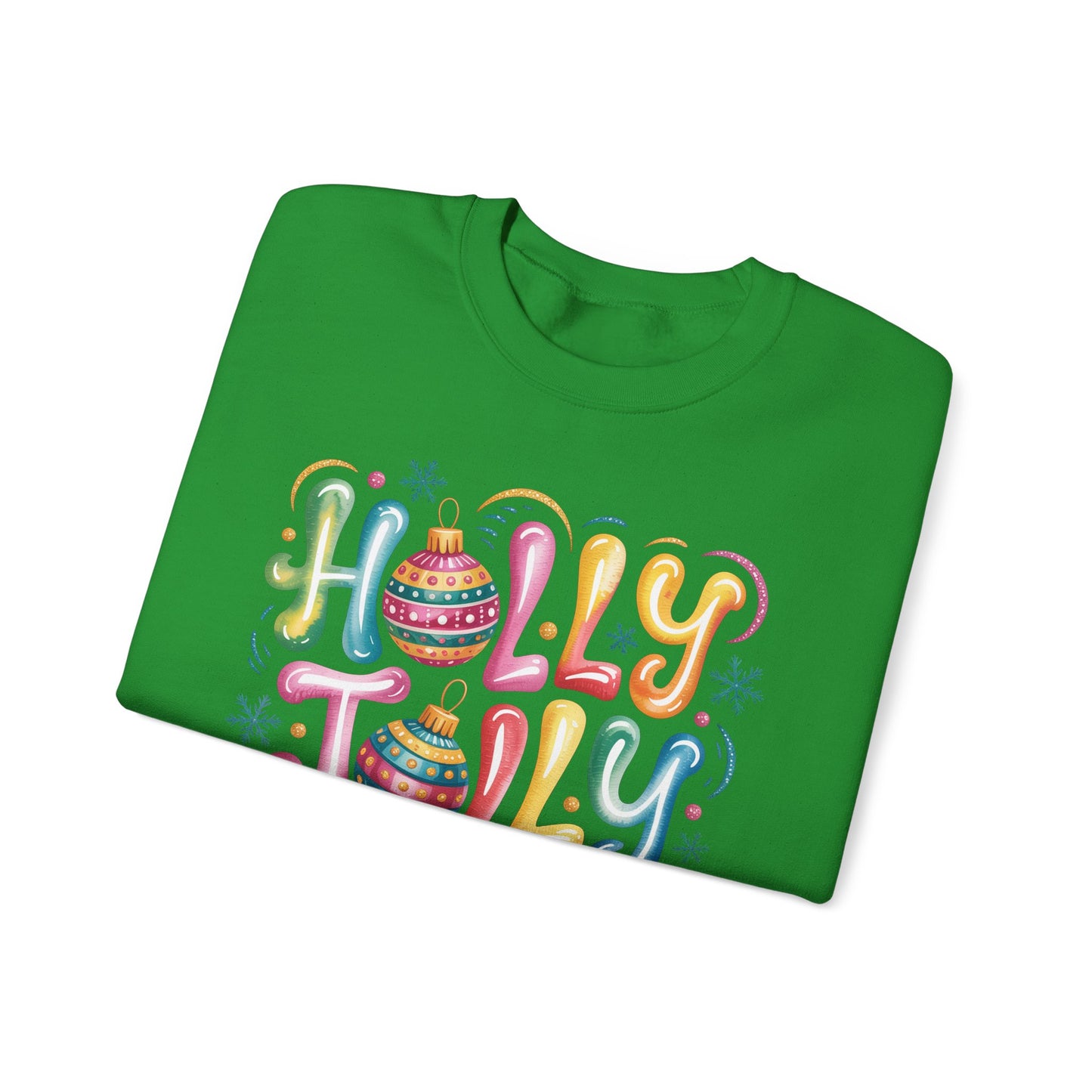 🎄✨ Holly Jolly Rainbow Ornament Christmas Sweatshirt – Festive & Fun Holiday Style 🌈🎁