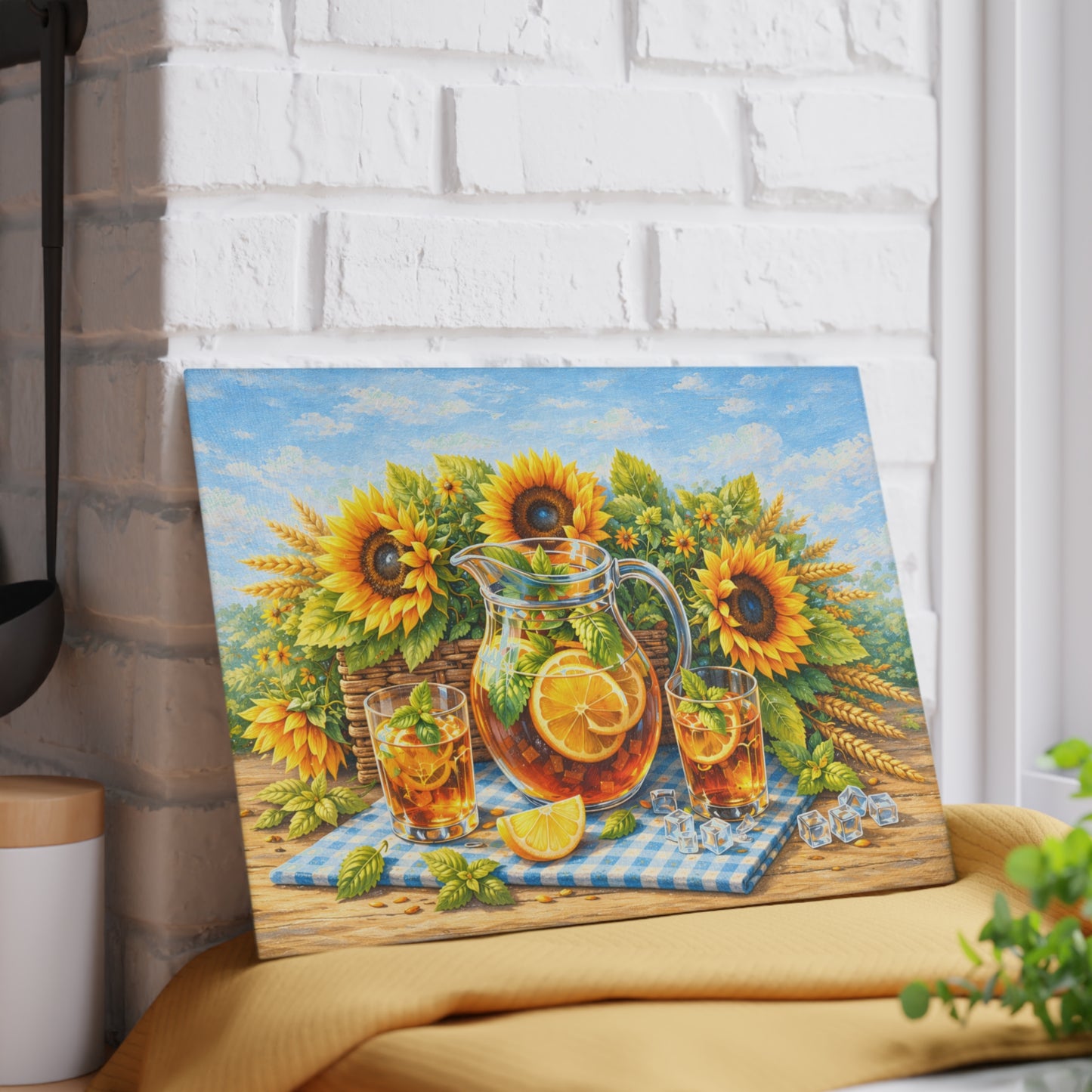 Sunflower Iced Tea Cutting Board – Sweet Summer Sips and Kitchen Charm