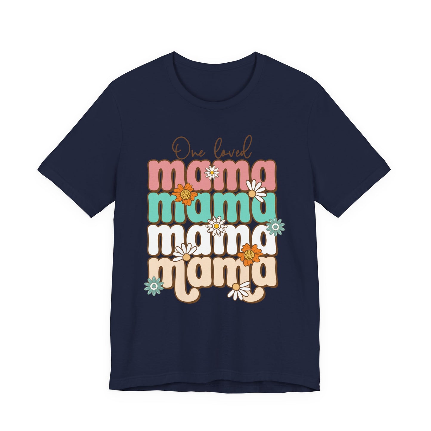 👕 Mama, Mama, Mama, Mama Boho-Style T-Shirt – Joyful Chaos of Motherhood 🌿