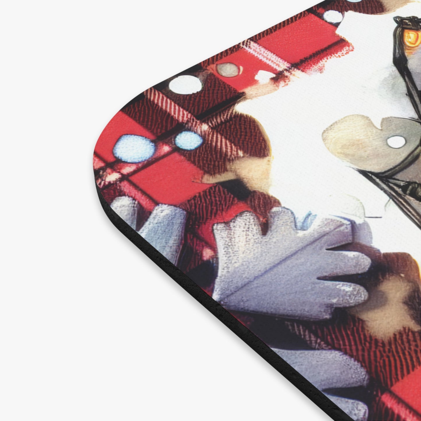 🖱️🎄🐱 Tangled Lights Christmas Cat Mouse Pad – Festive Plaid & Cozy Cheer