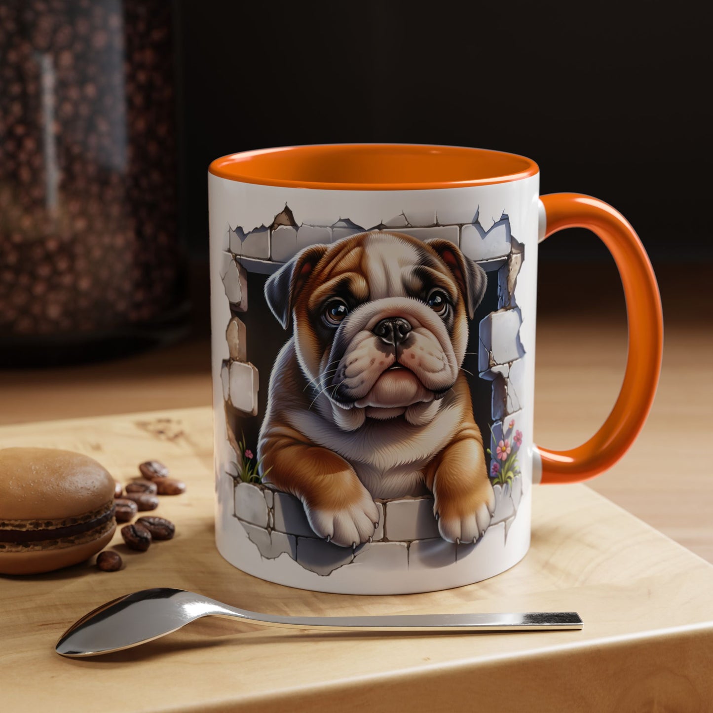 🐶☕ English Bulldog Puppy Accent Mug – Adorable Breakthrough Pup Design ✨rs (11/15oz)