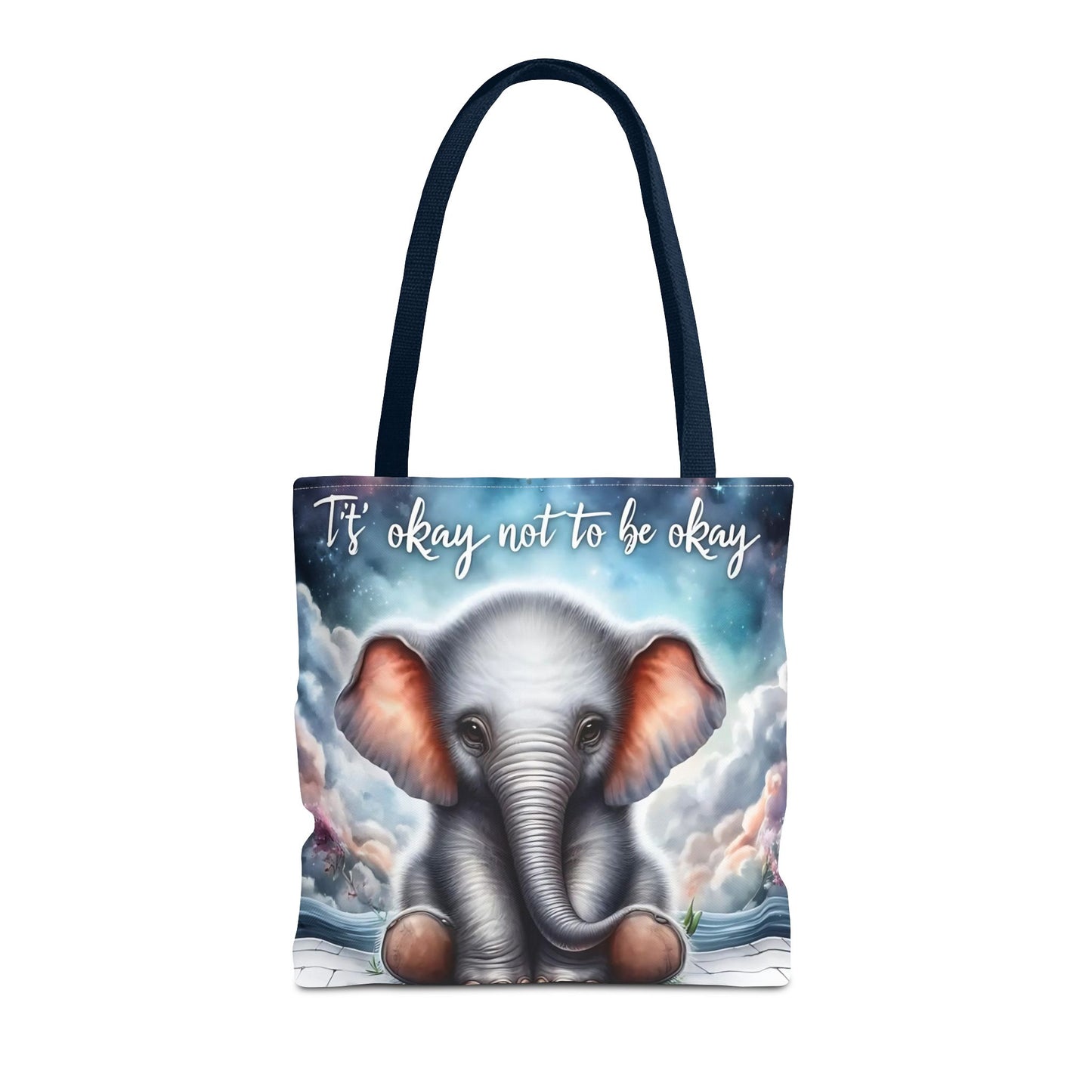 Bolsa de mano con elefante “Está bien no estar bien”: un suave recordatorio con un diseño delicado y caprichoso.