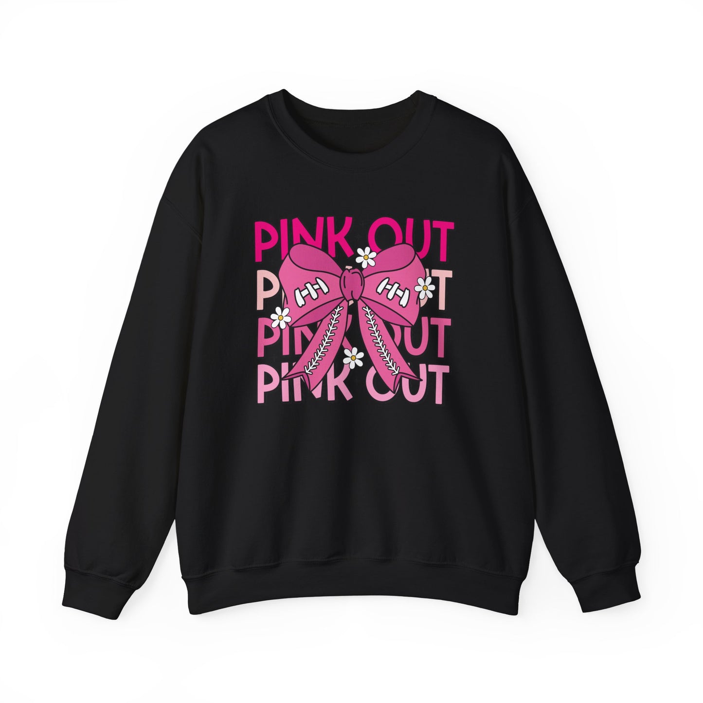 🎀🌸 Pink Out Sweatshirt – Cheer Bow Breast Cancer Awareness