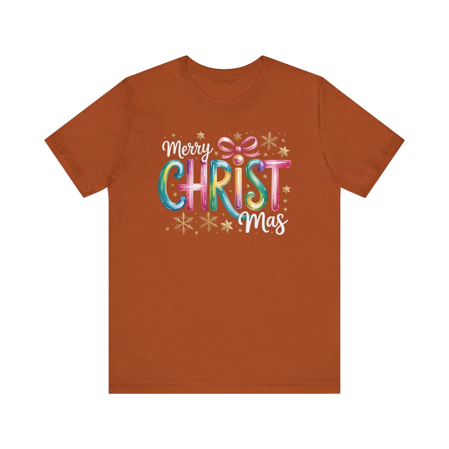 🎄✨ Merry Christmas Glow Lettering T-Shirt – Festive & Bright Holiday Style 🎁🌟