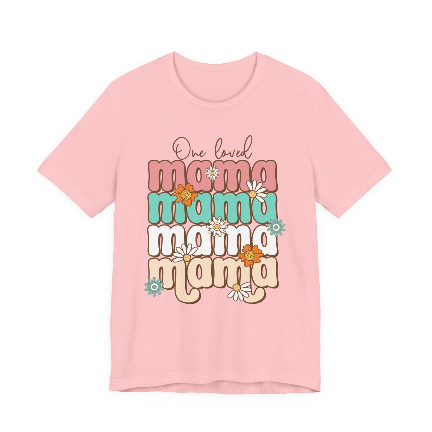 👕 Mama, Mama, Mama, Mama Boho-Style T-Shirt – Joyful Chaos of Motherhood 🌿