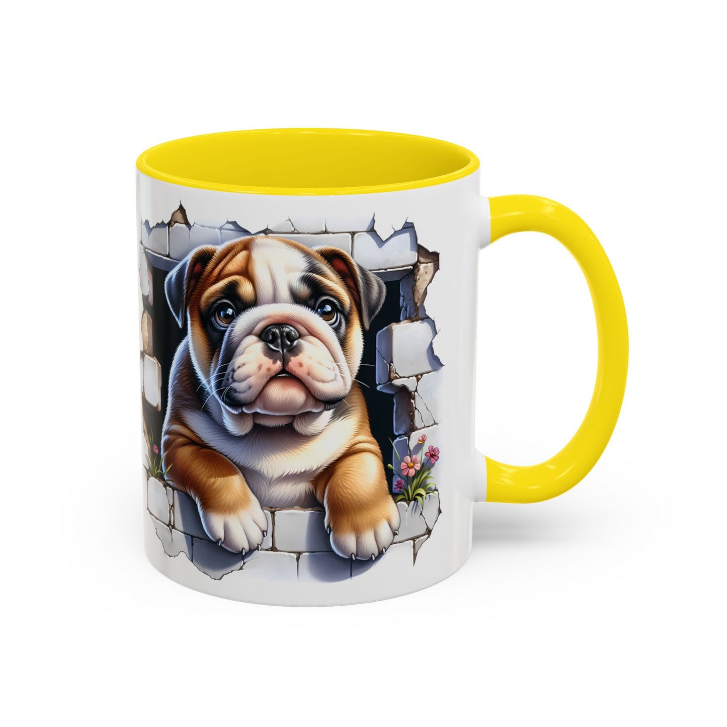 🐶☕ English Bulldog Puppy Accent Mug – Adorable Breakthrough Pup Design ✨rs (11/15oz)