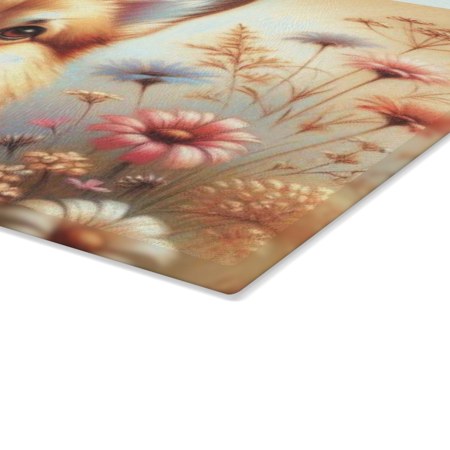 🐶 Corgi Charm Cutting Board – Warm Meadows & Puppy Smiles for Your Kitchen 🌼