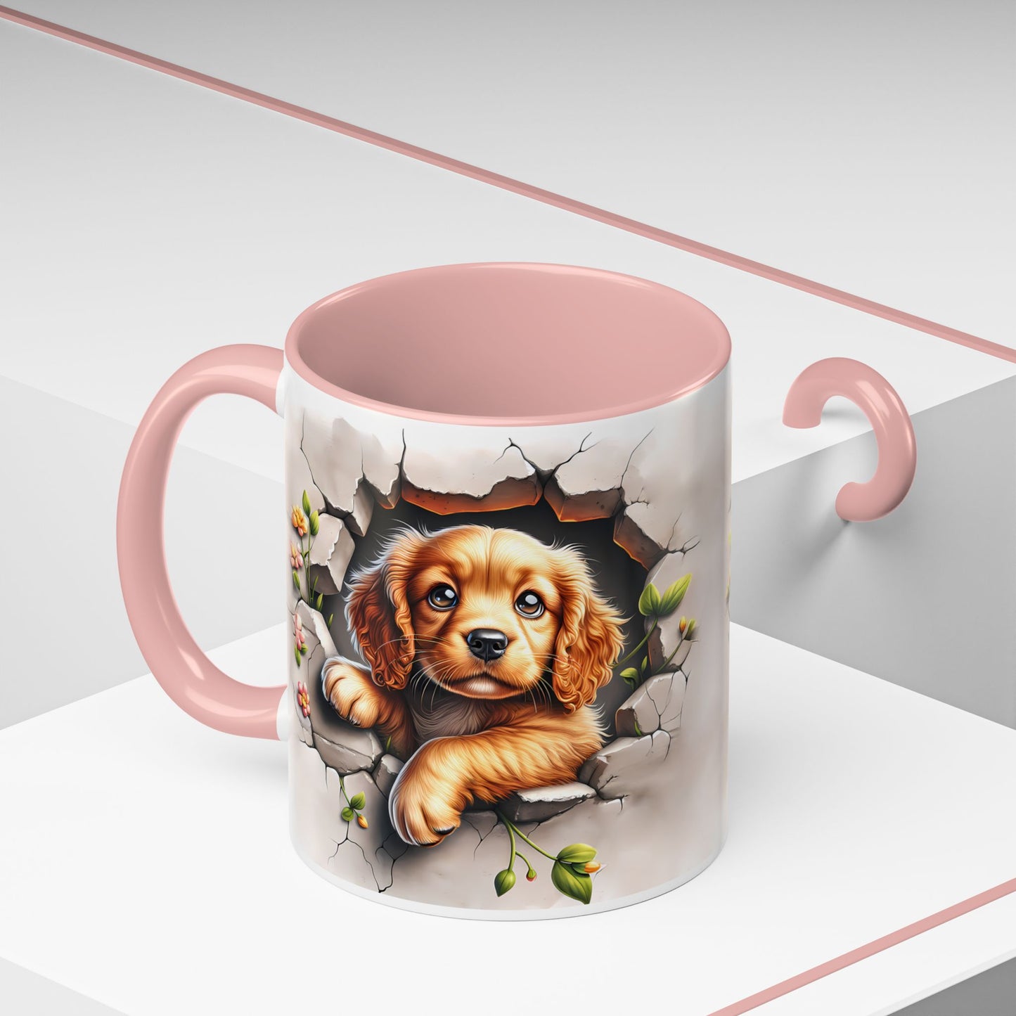 🐾 Cocker Spaniel Puppy Accent Mug – Sweet Fluffy Pup Coffee Cup ☕🤎
