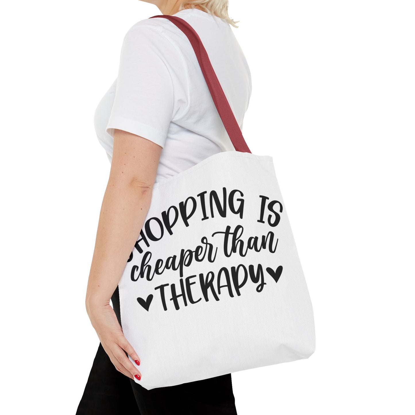 🛍️ Shopping Is Cheaper Than Therapy Tote Bag – Fun & Stylish Everyday Carry ❤️