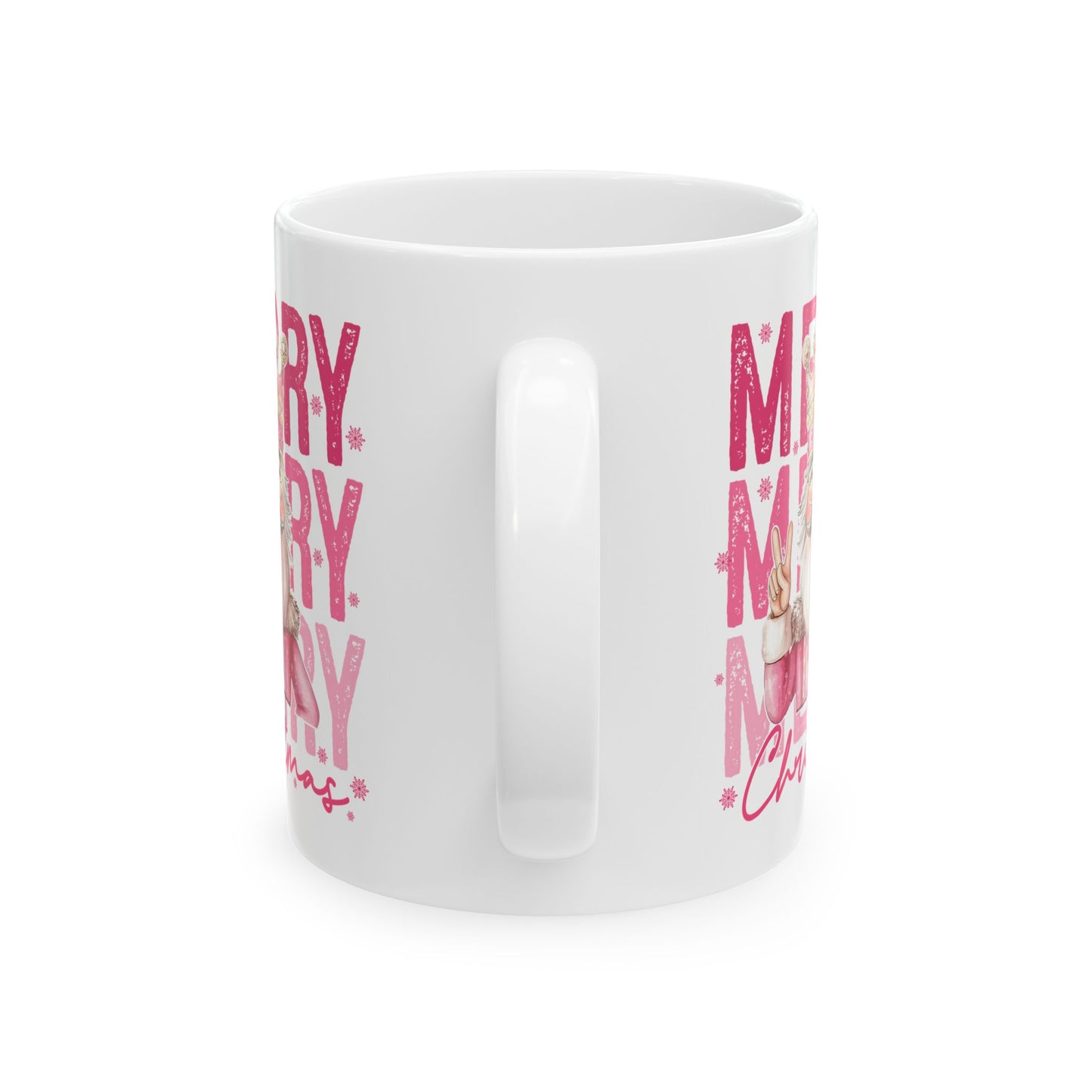 🎅💖 Pink Santa Christmas Mug – Merry Vibes with a Sparkly Twist 🎄✨