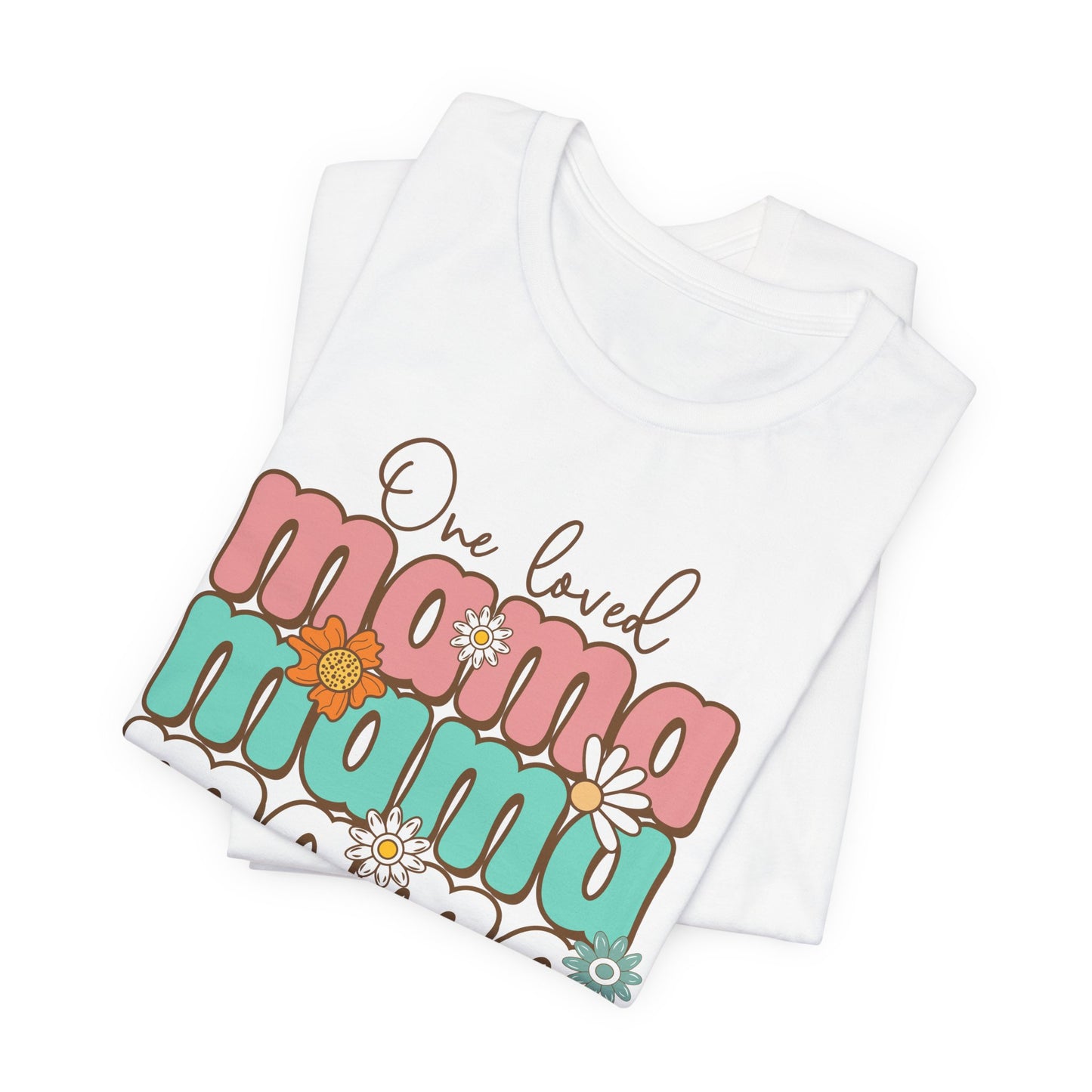 👕 Mama, Mama, Mama, Mama Boho-Style T-Shirt – Joyful Chaos of Motherhood 🌿
