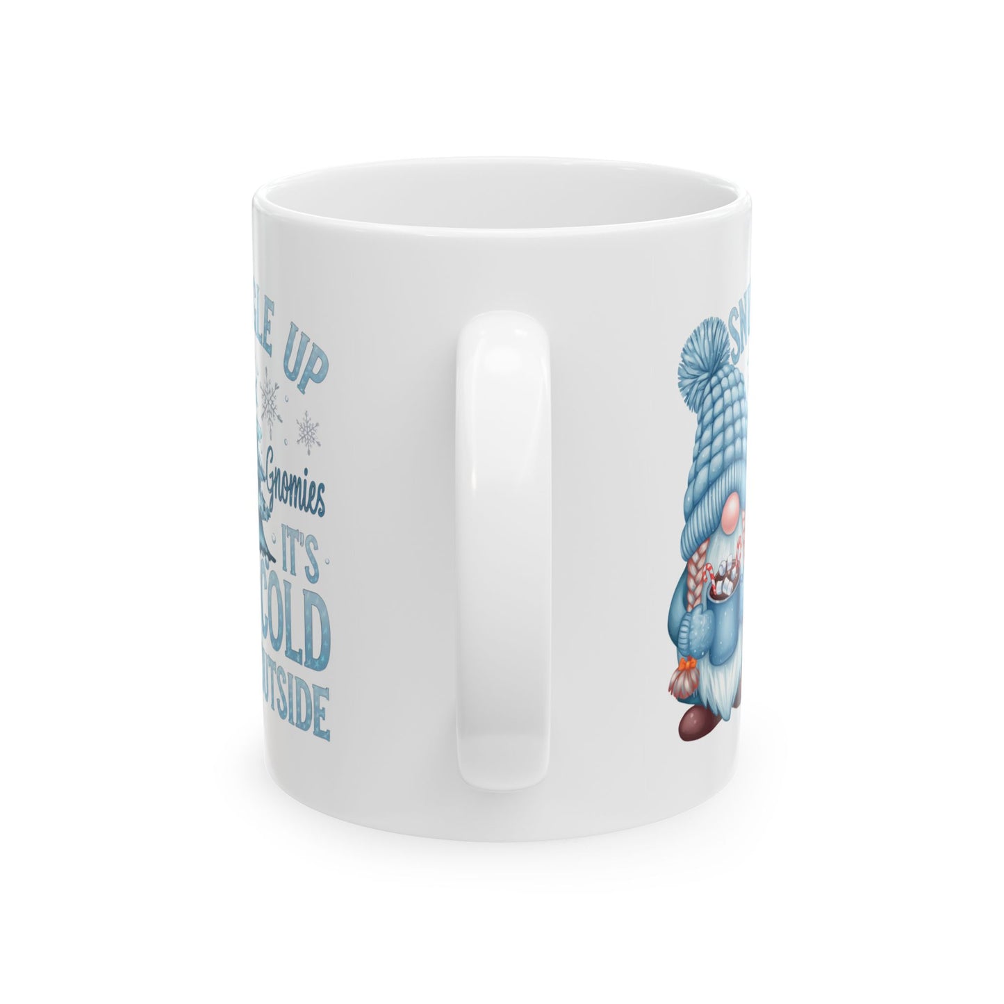 ☕ Snuggle Up Gnomies Mug – Cozy Up, It’s Cold Outside ❄️⛄