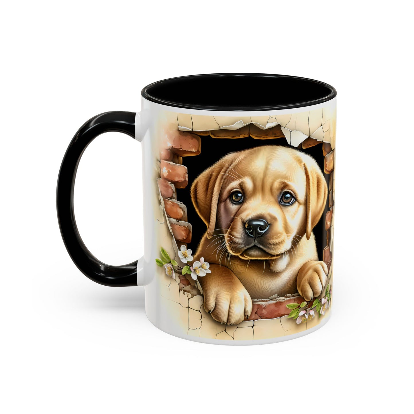 🐶☕ Labrador Puppy Peek Accent Mug – Sweet Yellow Lab Lover Gift ✨💛