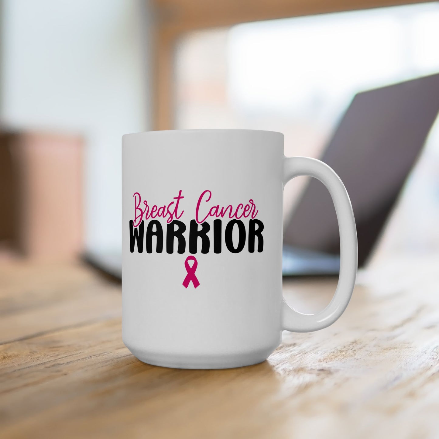 🎀 Breast Cancer Warrior Mug – Strength in Every Sip 💪
