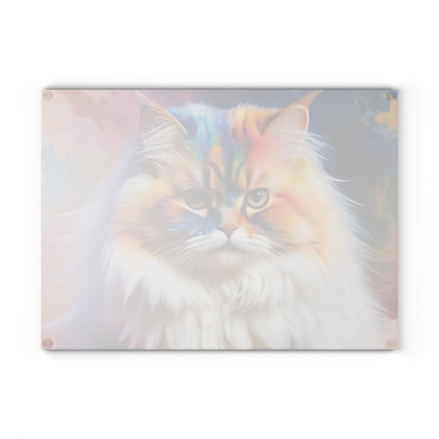 🐱🎨 Rainbow Regal Persian Cat Cutting Board – Colorful Whimsy Meets Kitchen Chic 💫