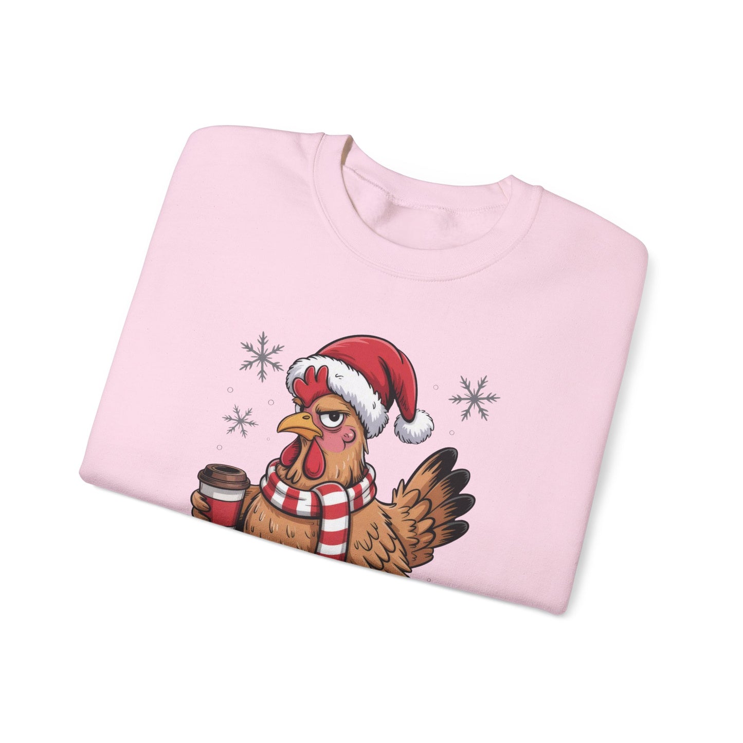 🎄 Grumpy Christmas Chicken Sweatshirt – Funny Holiday Coffee Lover Crewneck