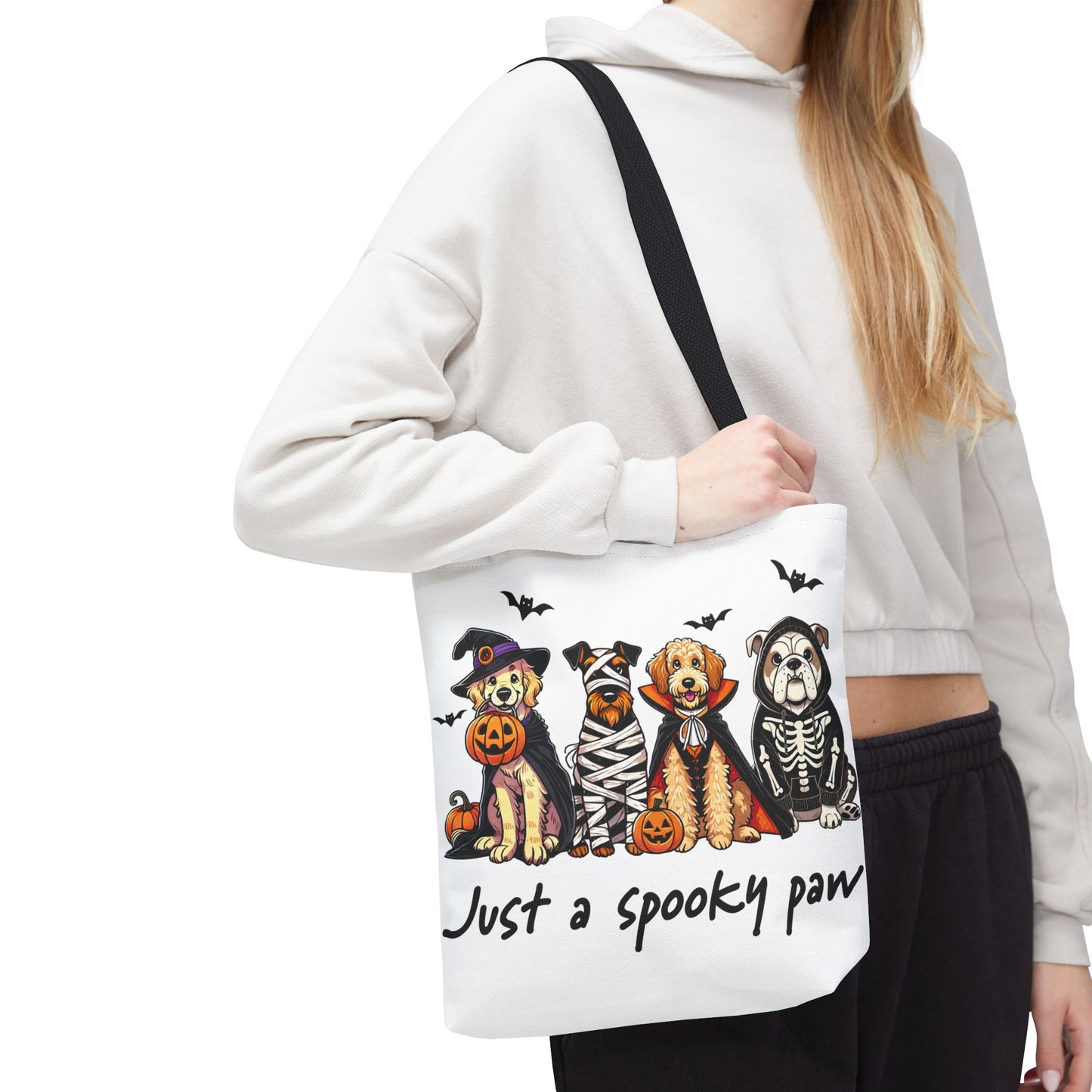 🐾 Spooky Paws Halloween Tote Bag – Doggone Cute Halloween Style 🎃