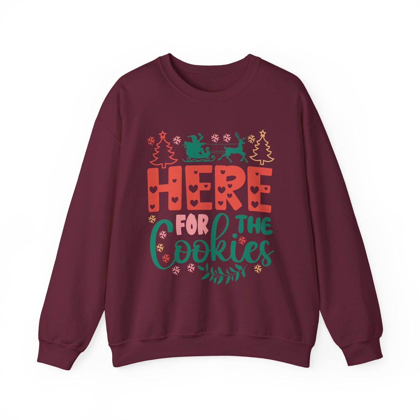 🎄🍪 Here For The Cookies Crewneck – Cute Holiday Baking Vibes