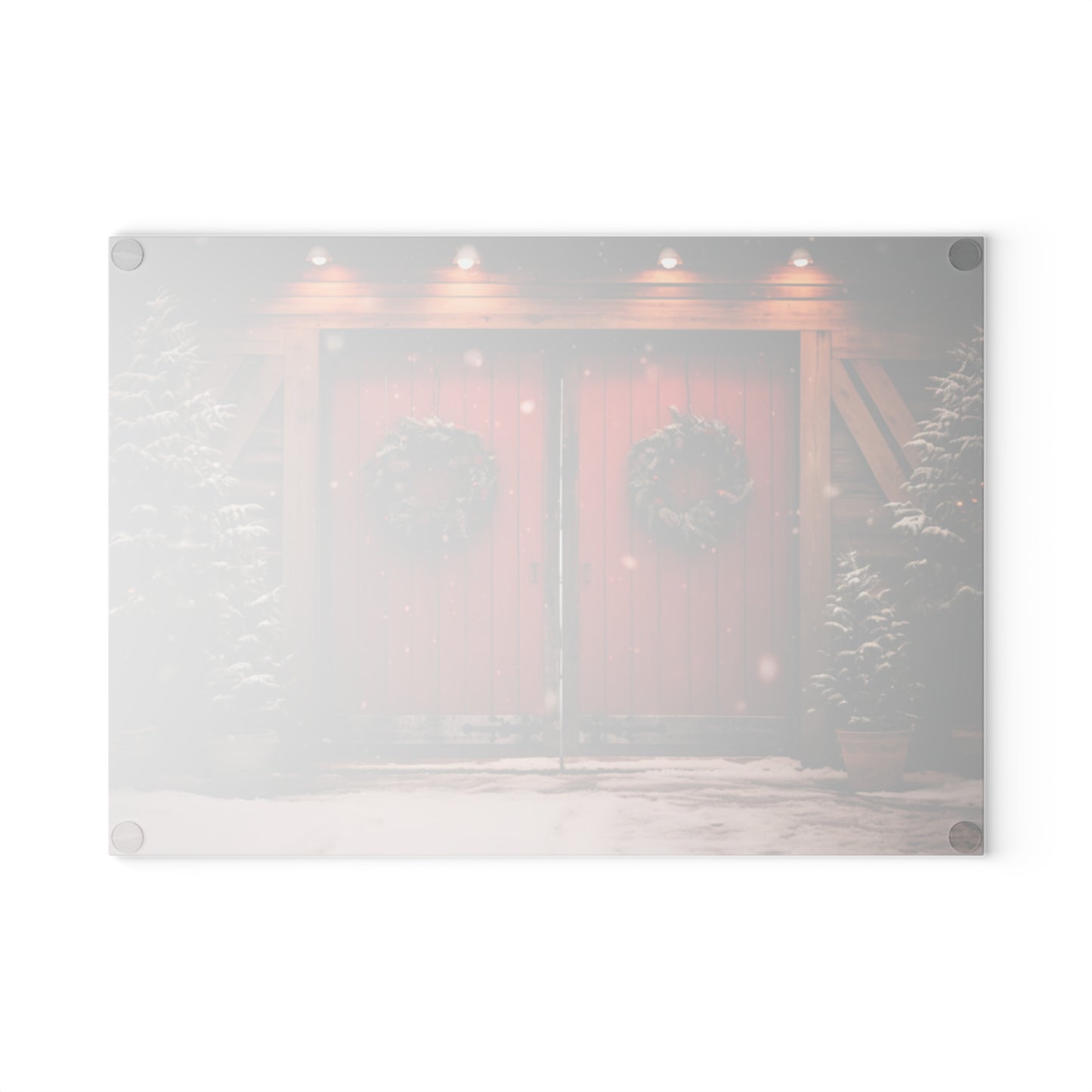 🎄 Rustic Red Barn Christmas Cutting Board – Cozy Country Charm for the Holidays 🎁