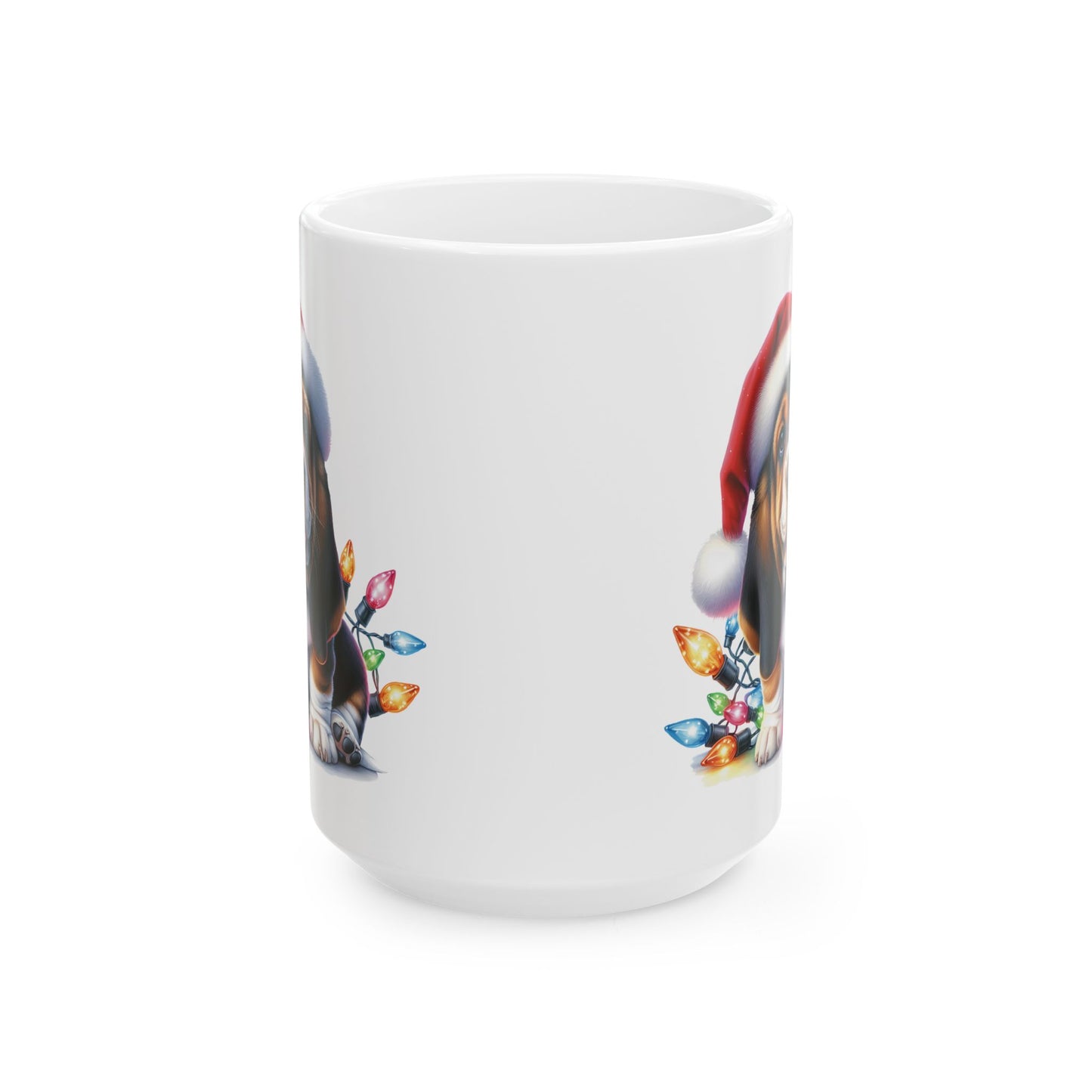 🎄 Basset Hound Christmas Mug – Festive Floppy Ears & Holiday Cheer 🐾