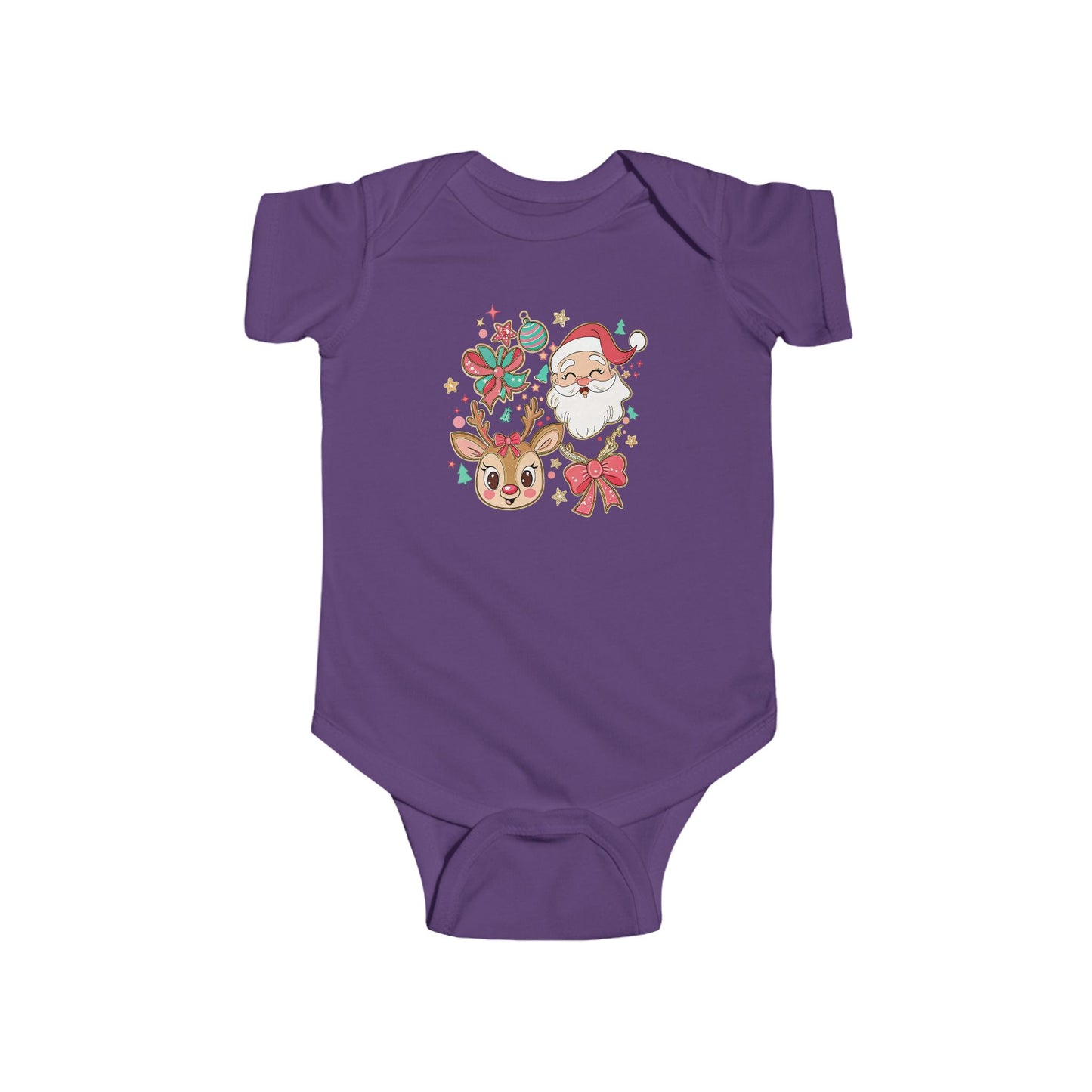 🎄 Santa & Reindeer Christmas Baby Onesie – Festive Holiday Outfit 🎅🦌✨