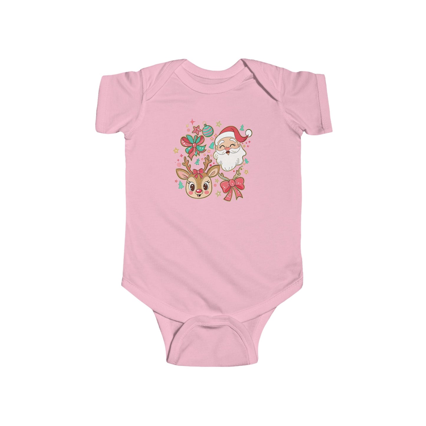 🎄 Santa & Reindeer Christmas Baby Onesie – Festive Holiday Outfit 🎅🦌✨
