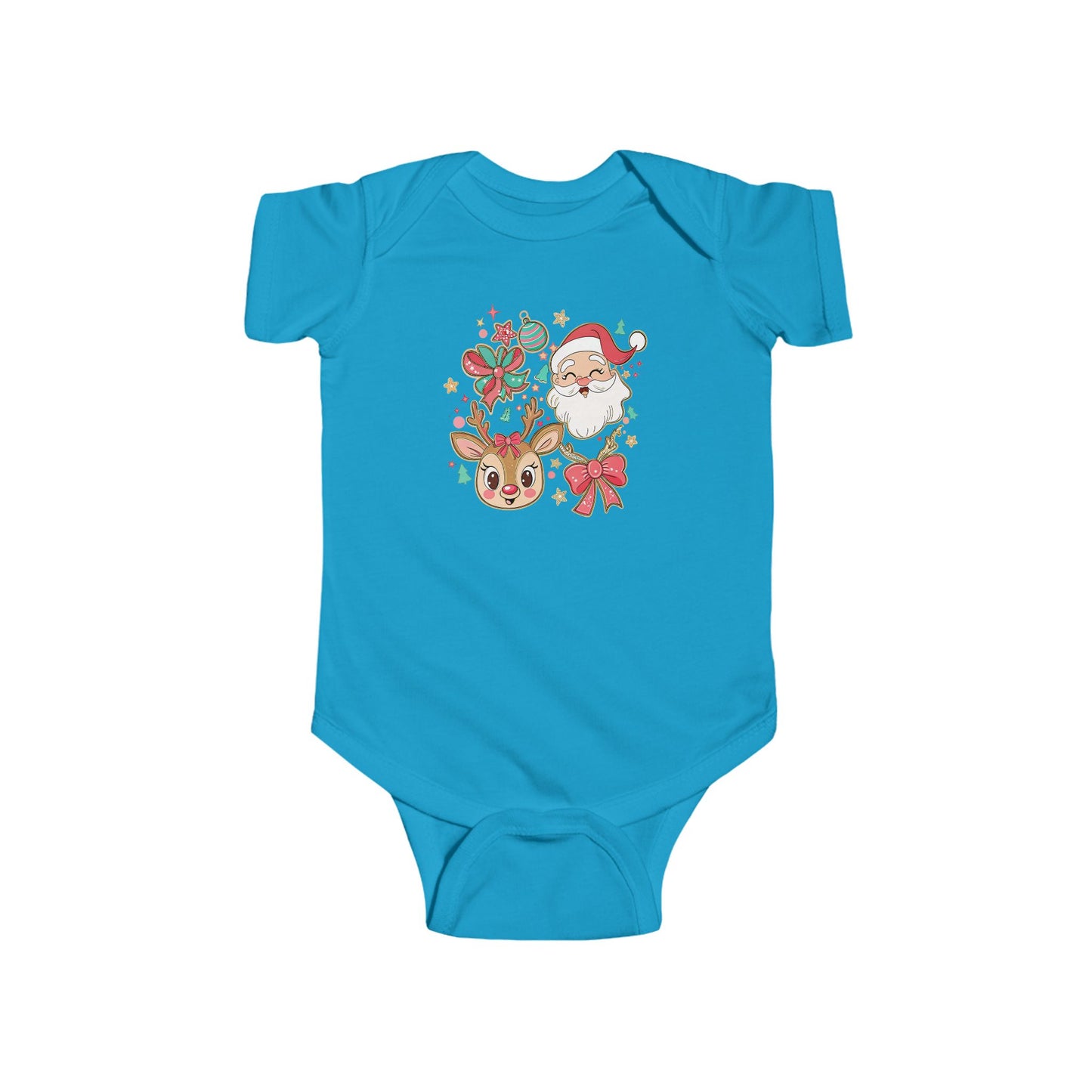 🎄 Santa & Reindeer Christmas Baby Onesie – Festive Holiday Outfit 🎅🦌✨