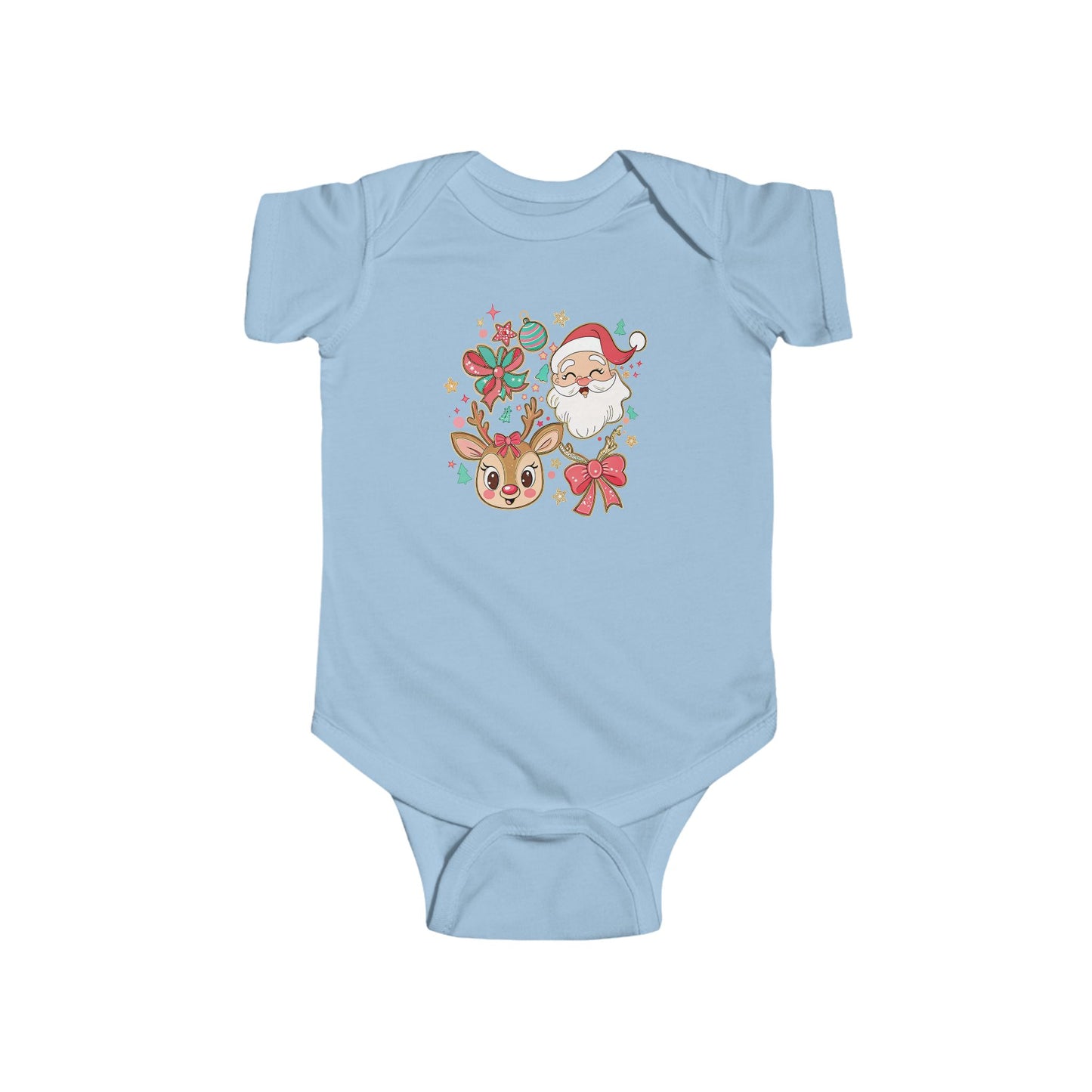 🎄 Santa & Reindeer Christmas Baby Onesie – Festive Holiday Outfit 🎅🦌✨