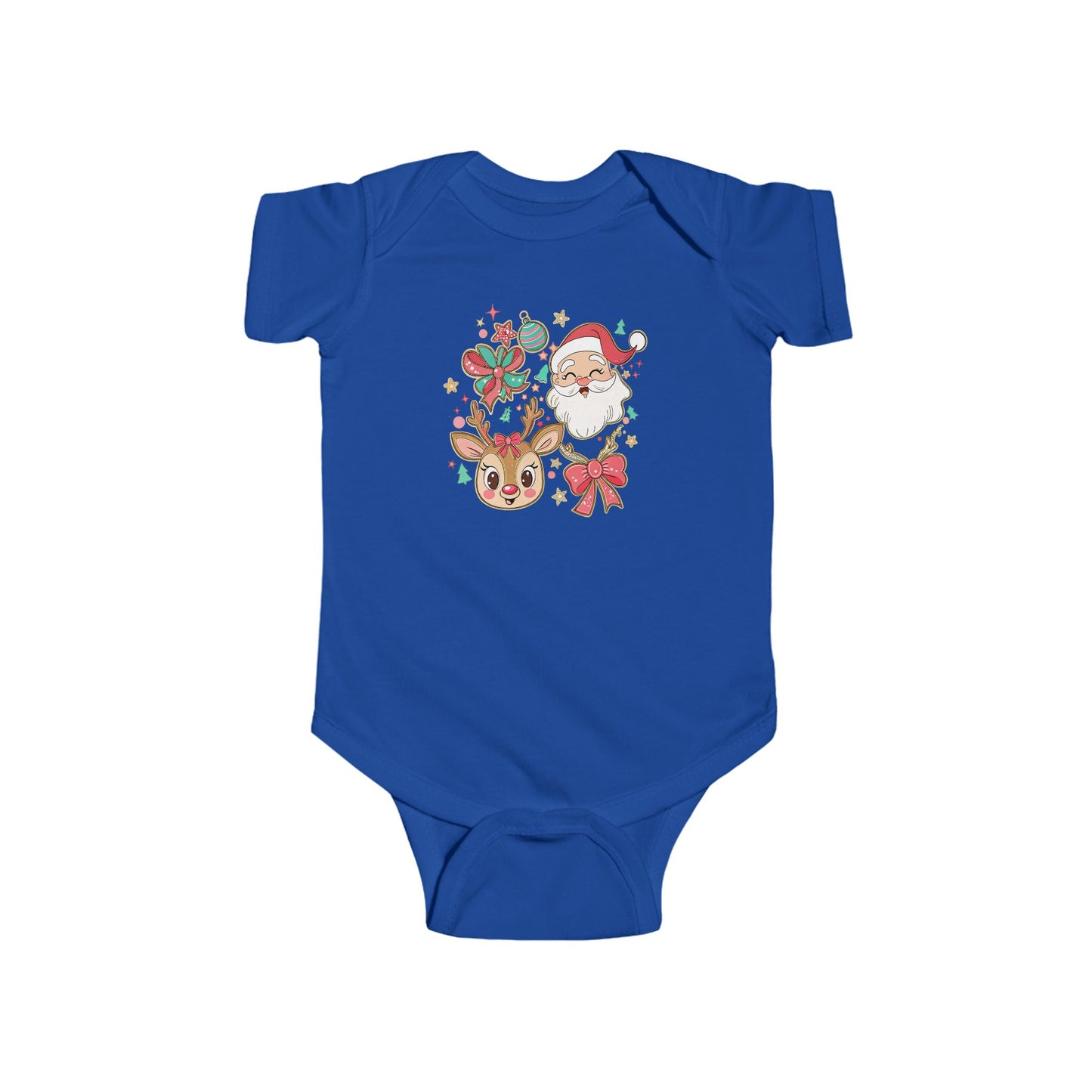 🎄 Santa & Reindeer Christmas Baby Onesie – Festive Holiday Outfit 🎅🦌✨