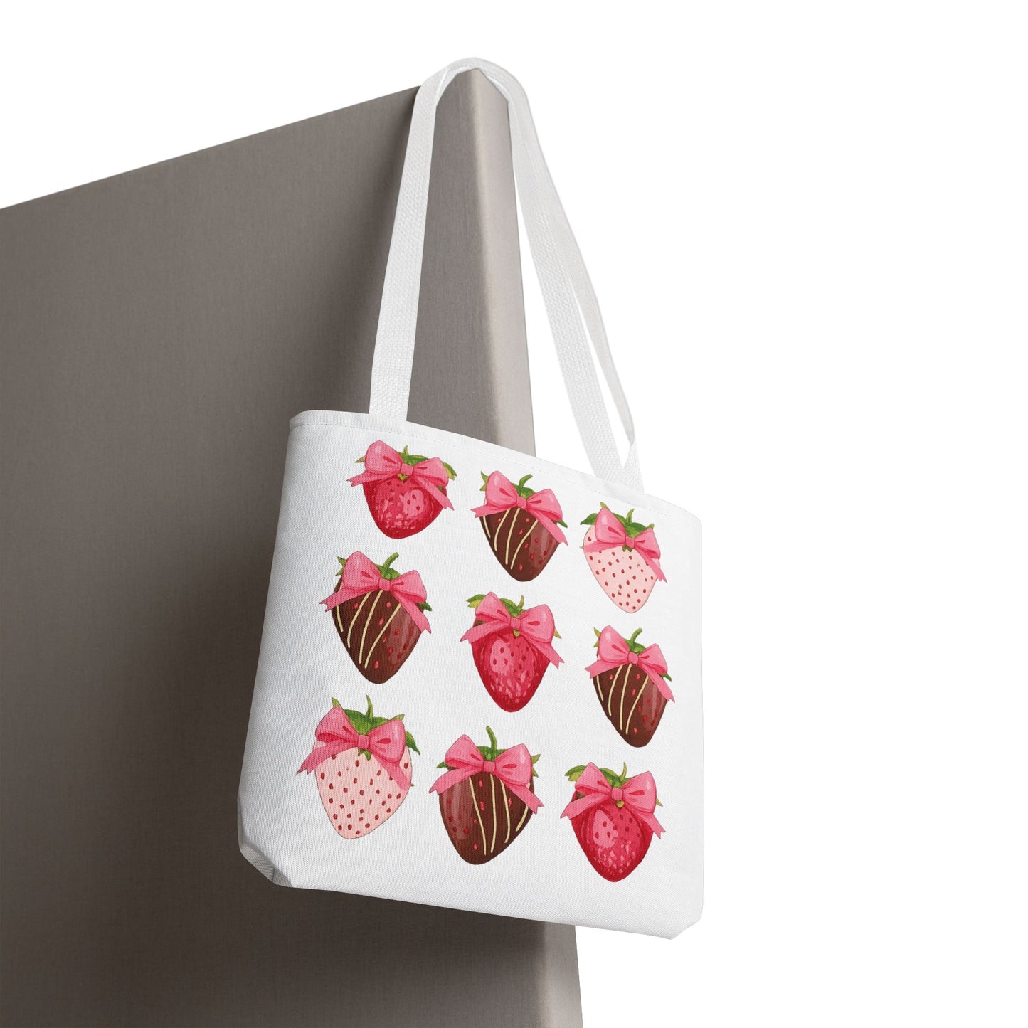🍓 Chocolate-Covered Strawberry Tote Bag – Sweet, Stylish & Practical 🍫