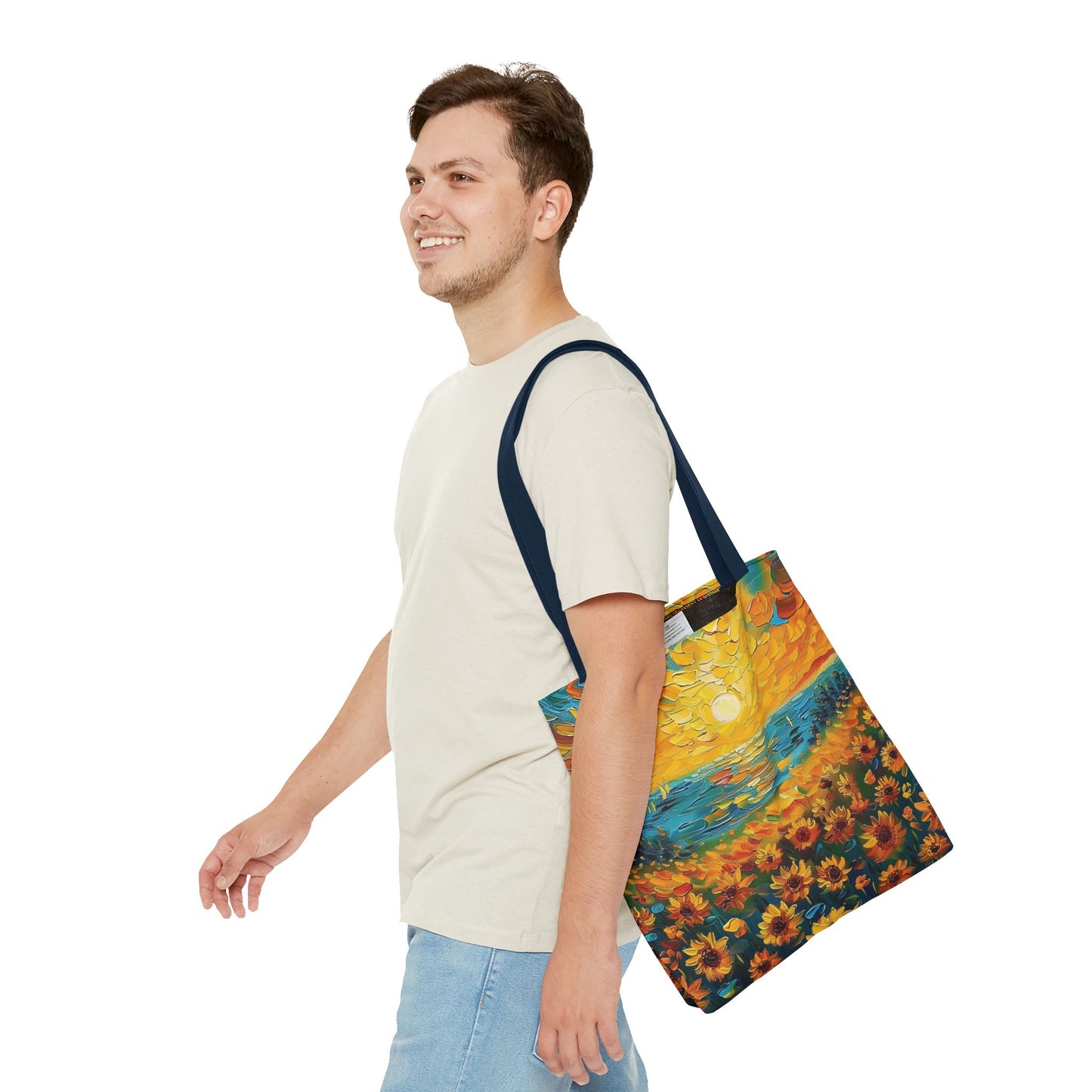 🌻 Girasoles al Atardecer – Bolso Tote Vibrante y Artístico 🌅