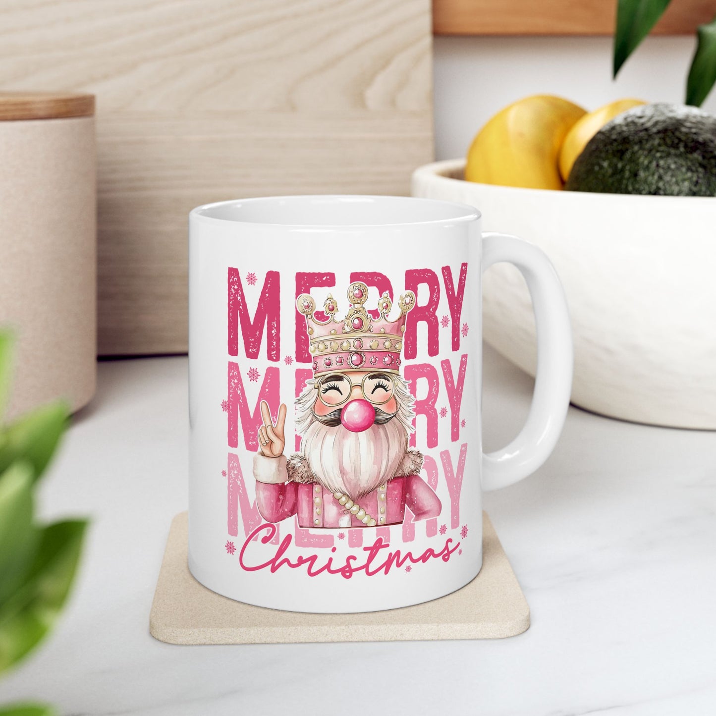 🎅💖 Pink Santa Christmas Mug – Merry Vibes with a Sparkly Twist 🎄✨