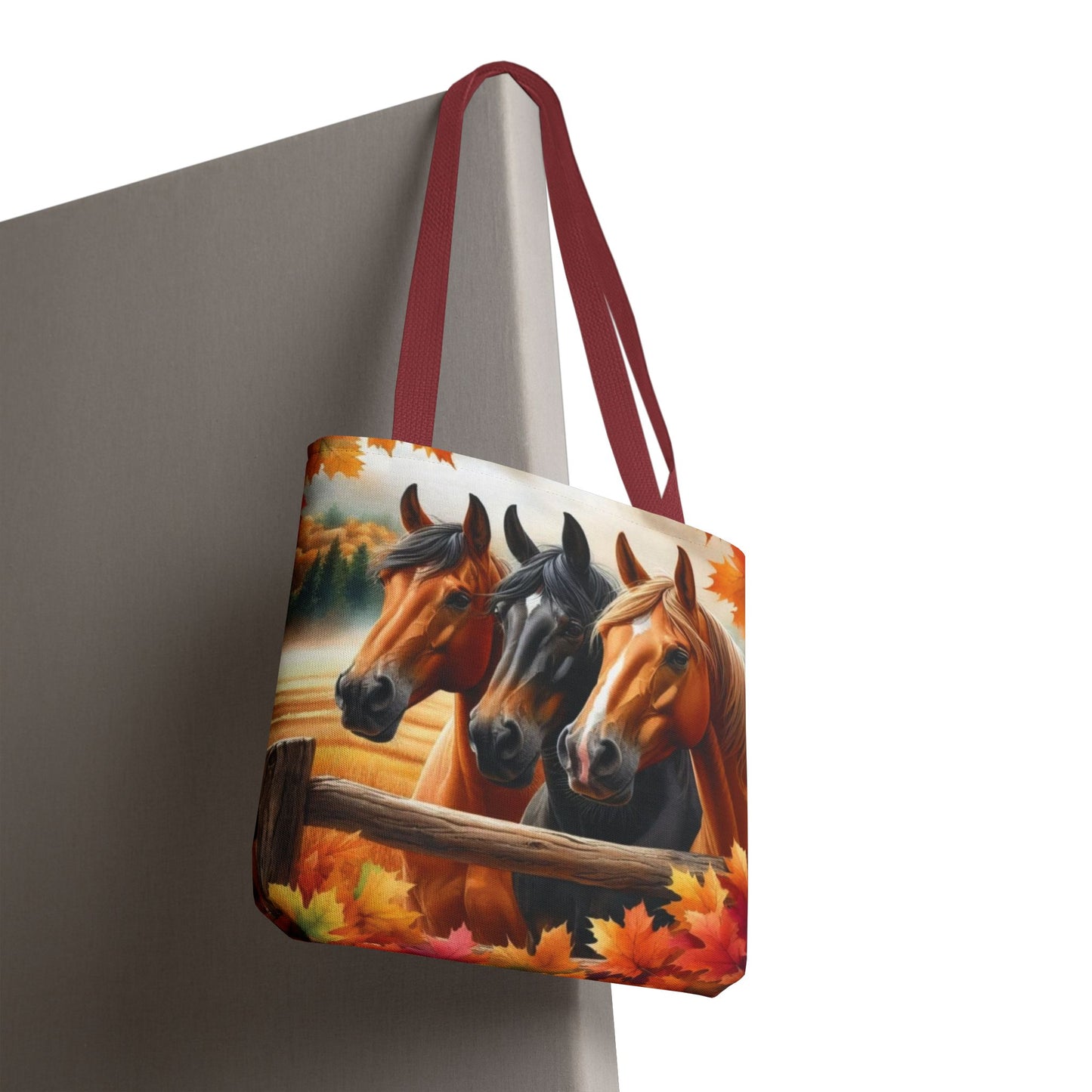 🐴 Autumn Horse Trio Tote Bag – Rustic, Stylish & Practical 🍂