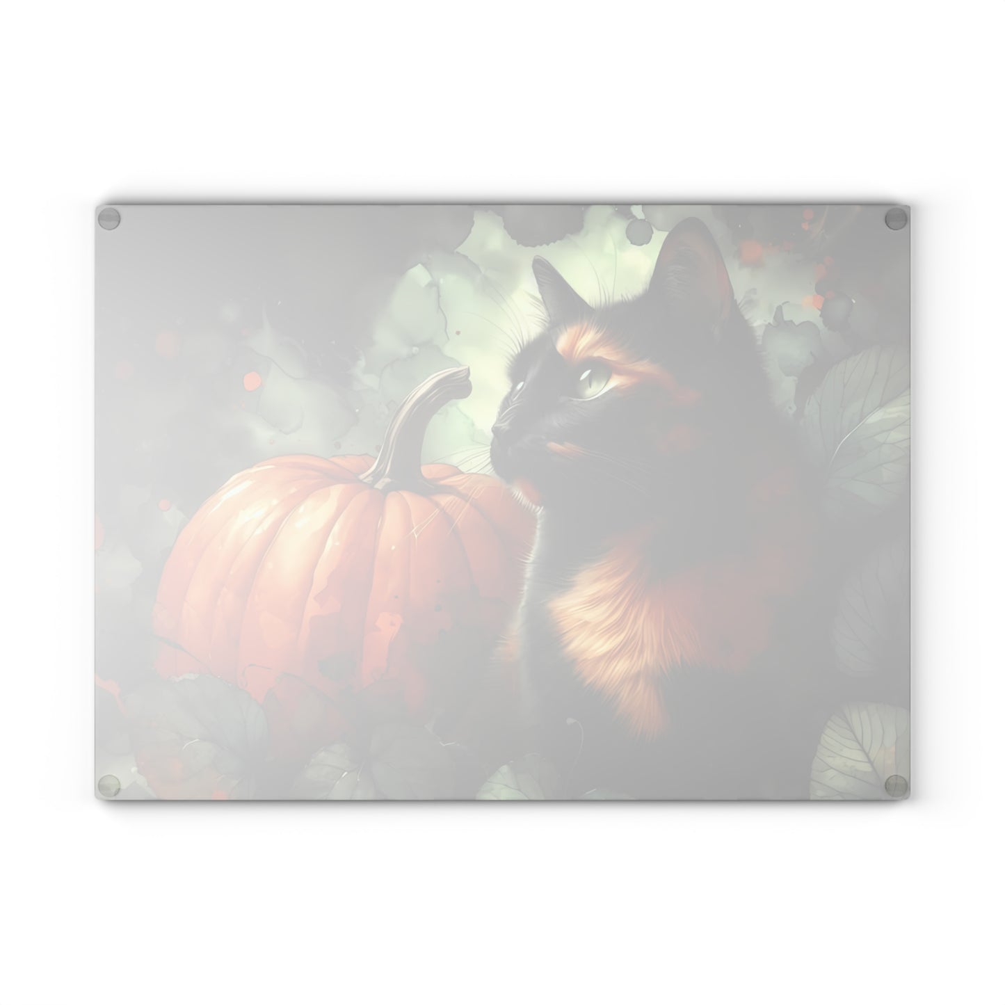🖤🎃 Spooky Black Cat & Pumpkin Cutting Board – Haunted Elegance for Your Kitchen 🎃🖤