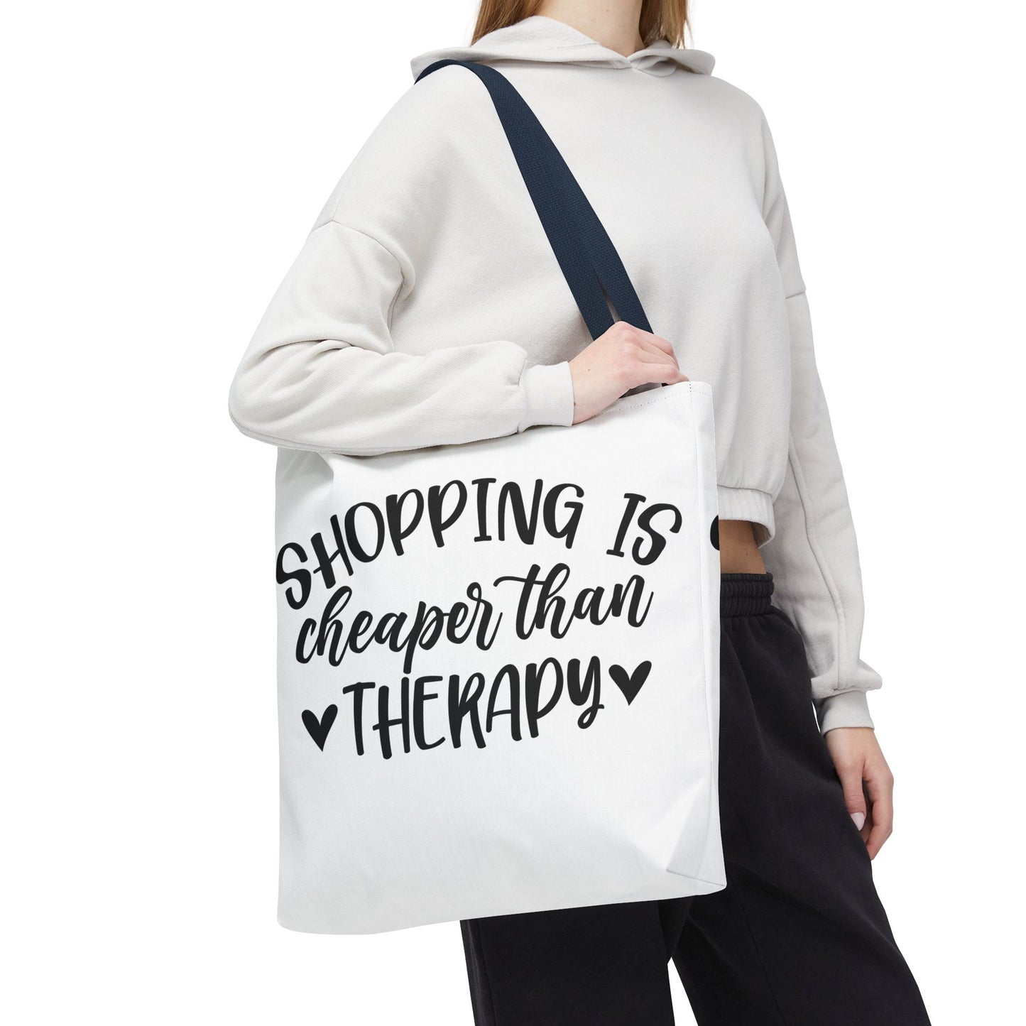 🛍️ Shopping Is Cheaper Than Therapy Tote Bag – Fun & Stylish Everyday Carry ❤️