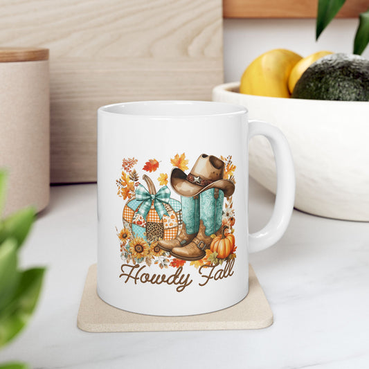 🤠 Howdy Fall Cowboy Mug – Western Charm Meets Autumn Glow 🍁🎃