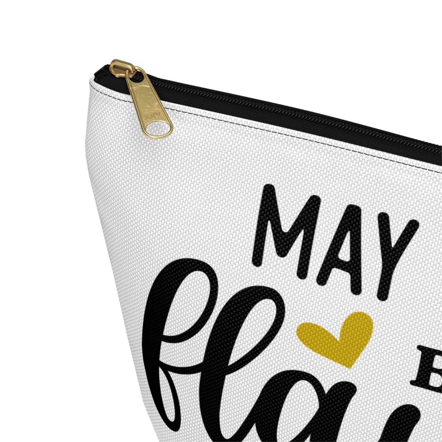 Accessory Pouch – "May Your Day Be Flawless As Your Makeup" Yellow Makeup Bag