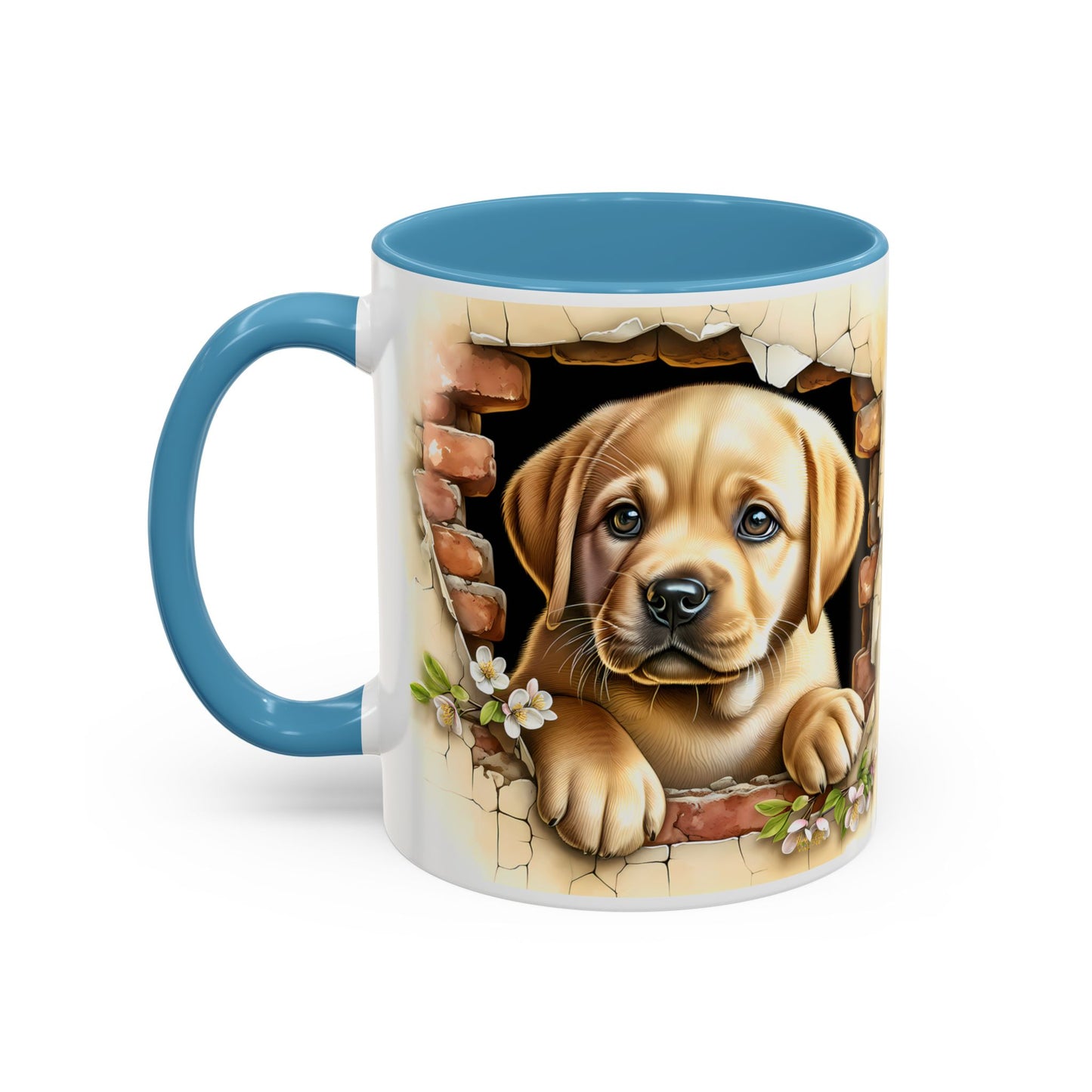 🐶☕ Labrador Puppy Peek Accent Mug – Sweet Yellow Lab Lover Gift ✨💛