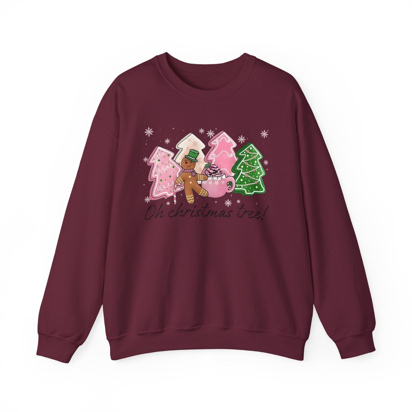 🎄🍪 Oh Christmas Tree! Gingerbread & Cocoa Crewneck – Sweet Holiday Cookie Lover Gift
