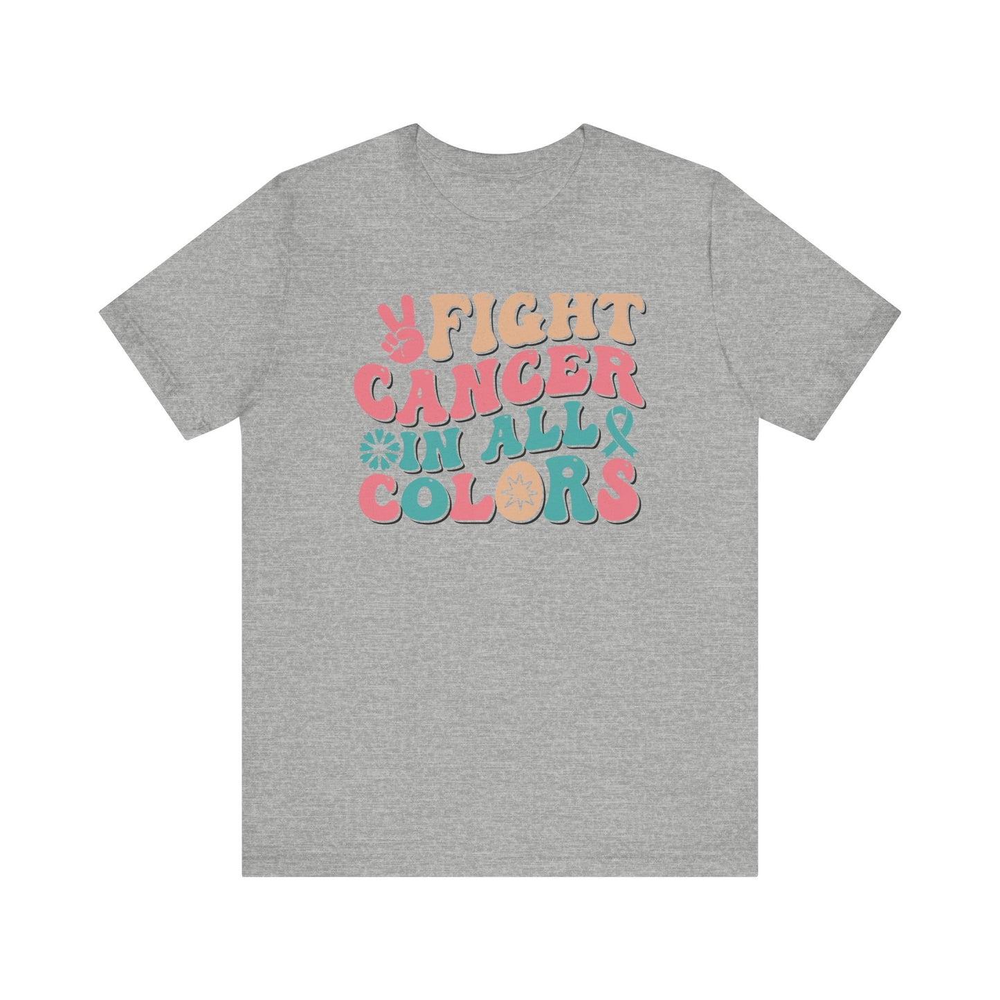 🌈✊ Fight Cancer in All Colors T-Shirt – Bold Retro Awareness Tee for Every Ribbon 🎗️