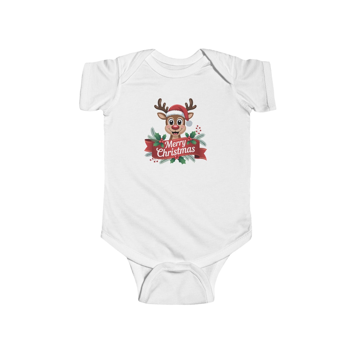 Merry Christmas Reindeer Baby Onesie – Festive Holiday Cheer 🦌🎄