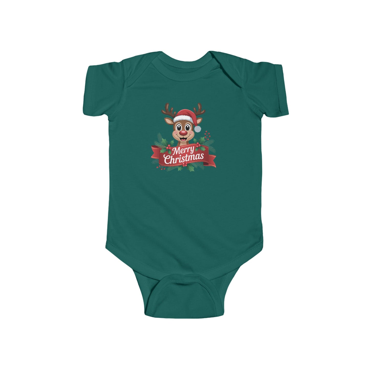 Merry Christmas Reindeer Baby Onesie – Festive Holiday Cheer 🦌🎄