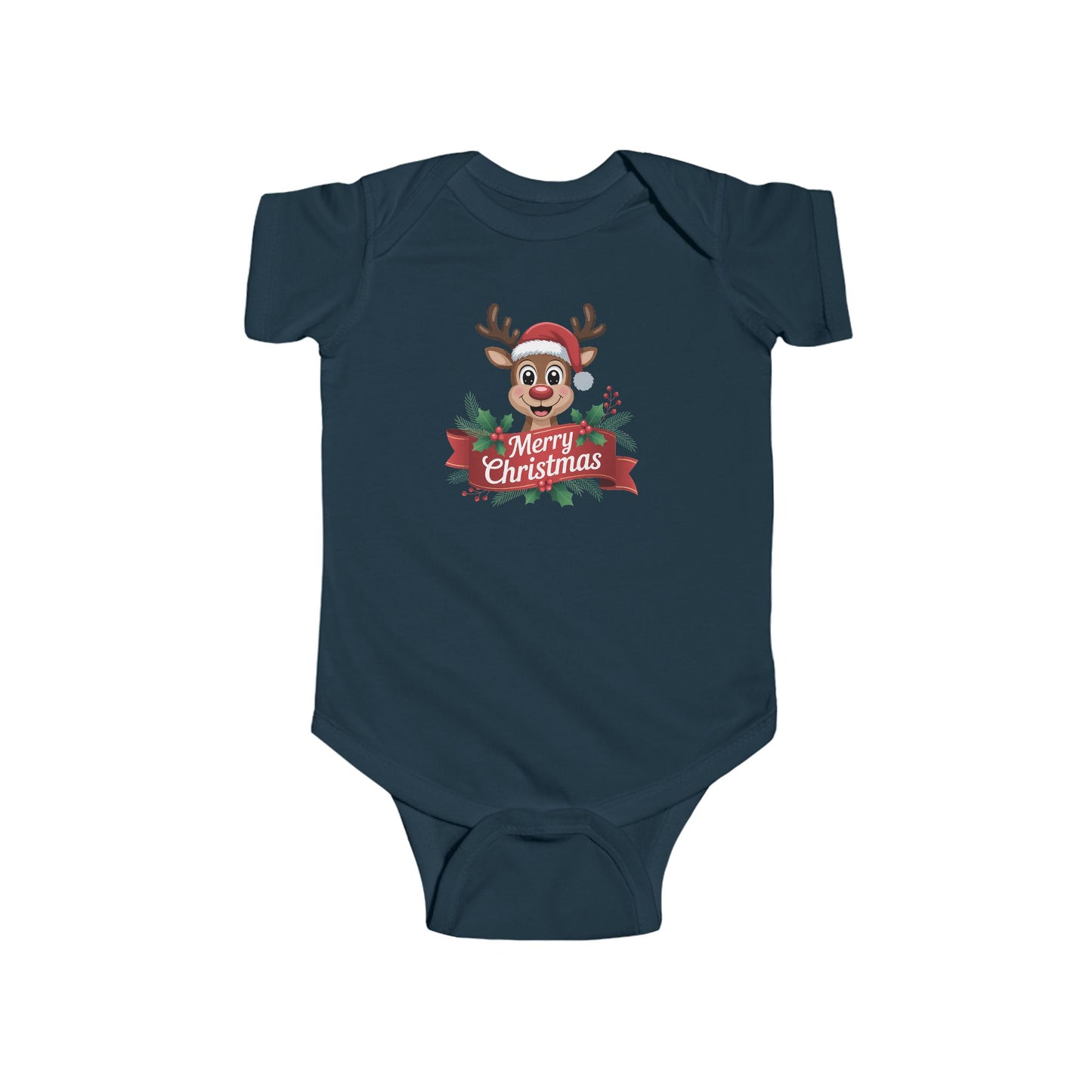 Merry Christmas Reindeer Baby Onesie – Festive Holiday Cheer 🦌🎄