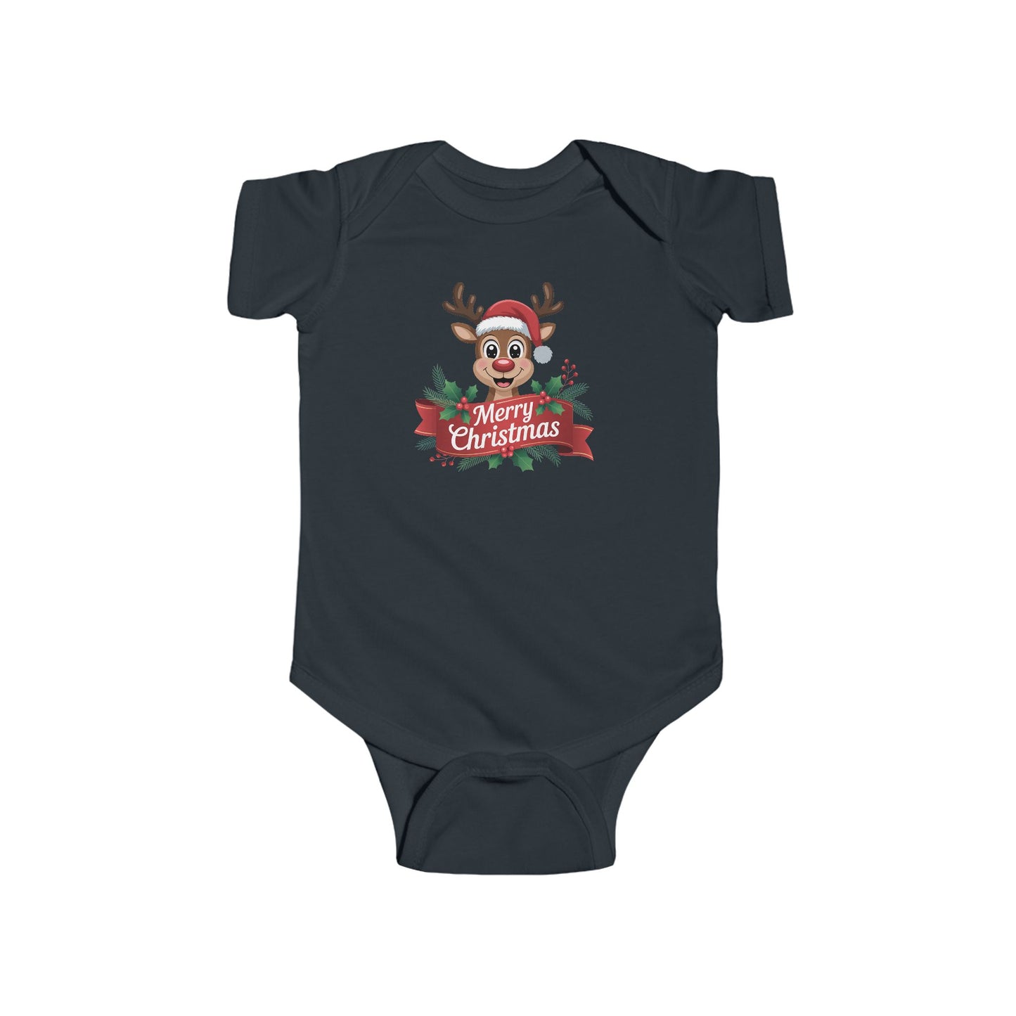 Merry Christmas Reindeer Baby Onesie – Festive Holiday Cheer 🦌🎄
