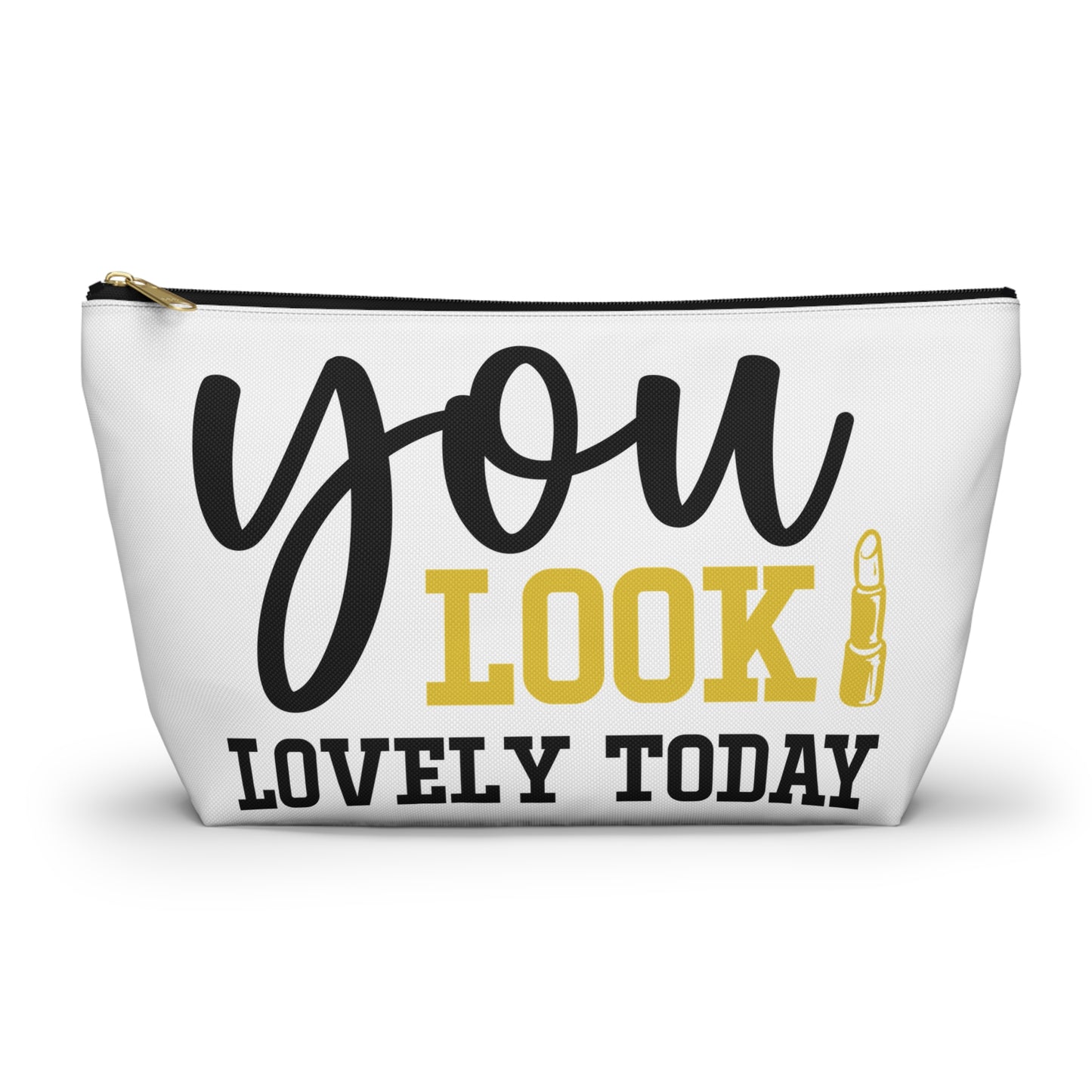 Accessory Pouch – "You Look Lovely Today" Yellow Makeup Bag